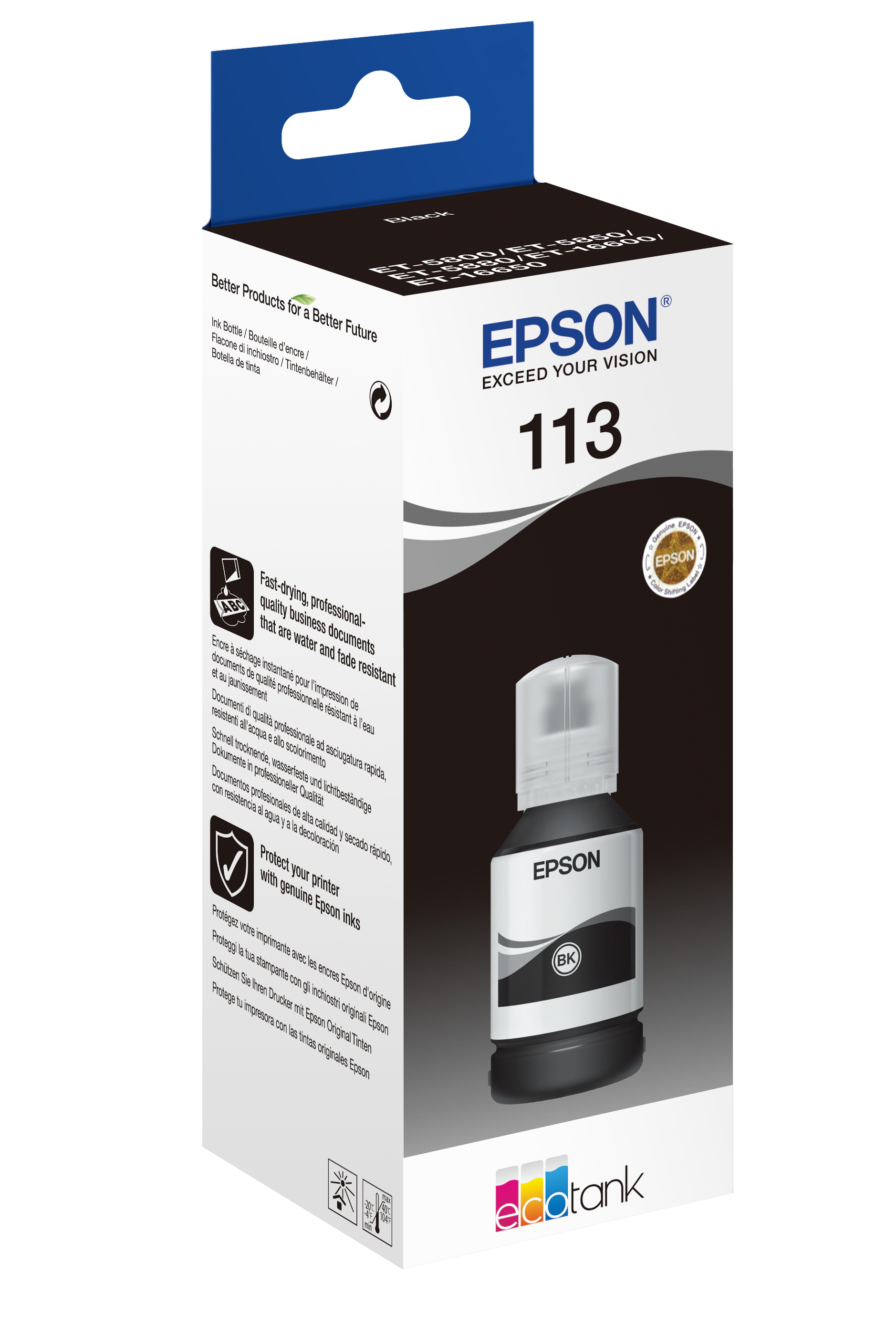 photo EPSON Bouteille d'encre 113 noir T06B140 EcoTank ET-5800 7500 pages
