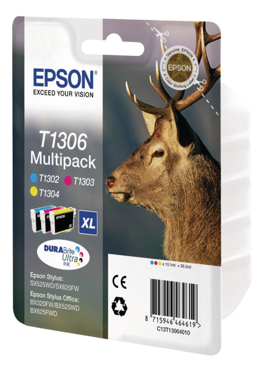 photo EPSON Multipack Encre XL CMY T130640 Stylus SX525WD 3x10.1ml