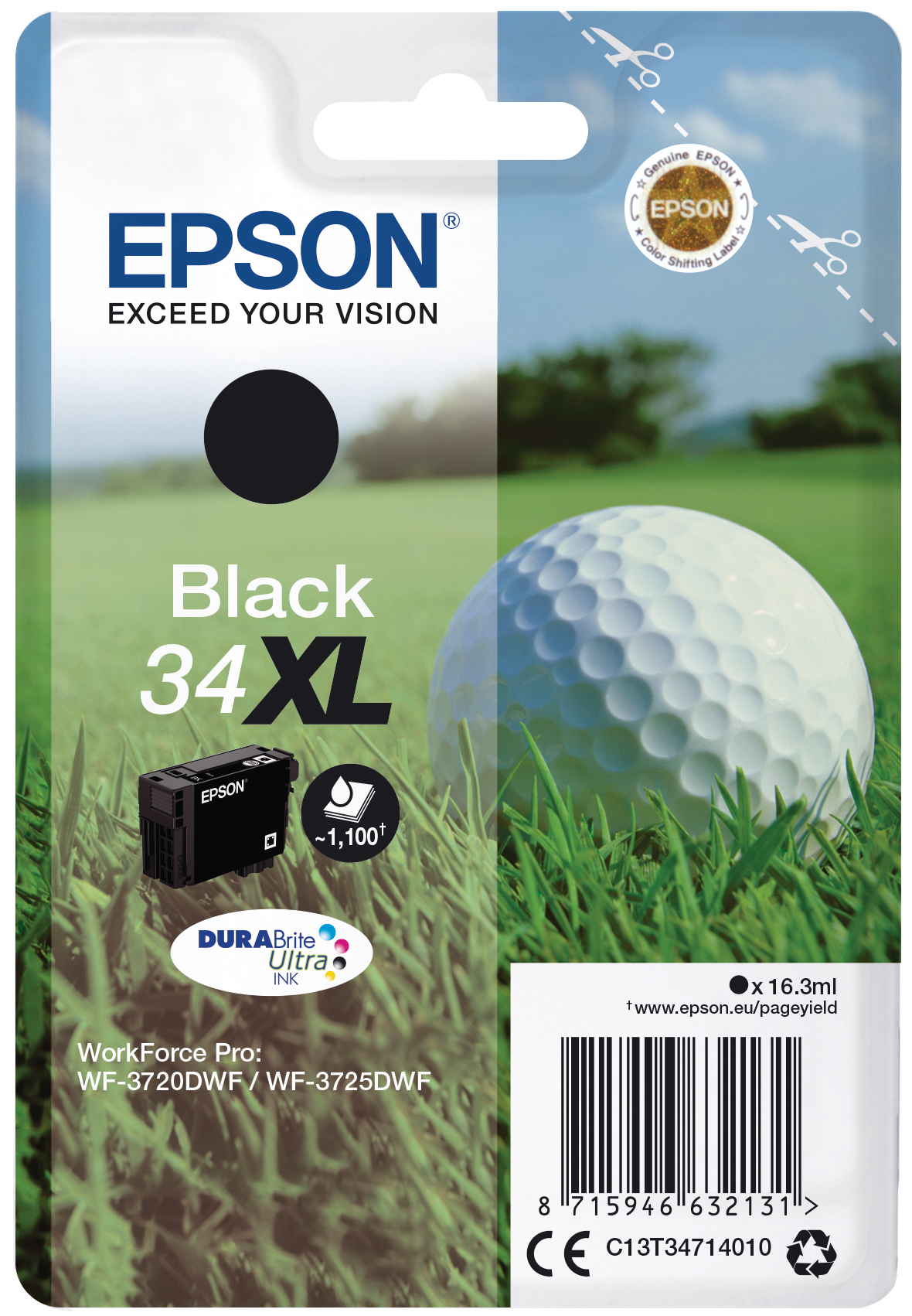 photo EPSON Cart. d'encre XL noir T347140 WF-3720/3725DWF 1100 pages