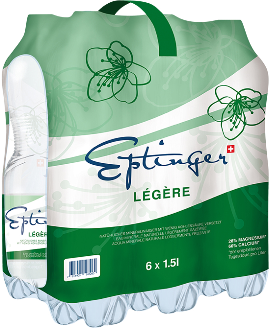 photo EPTINGER vert, peu gazéifié, Pet 1017 150 cl, 6 pcs.