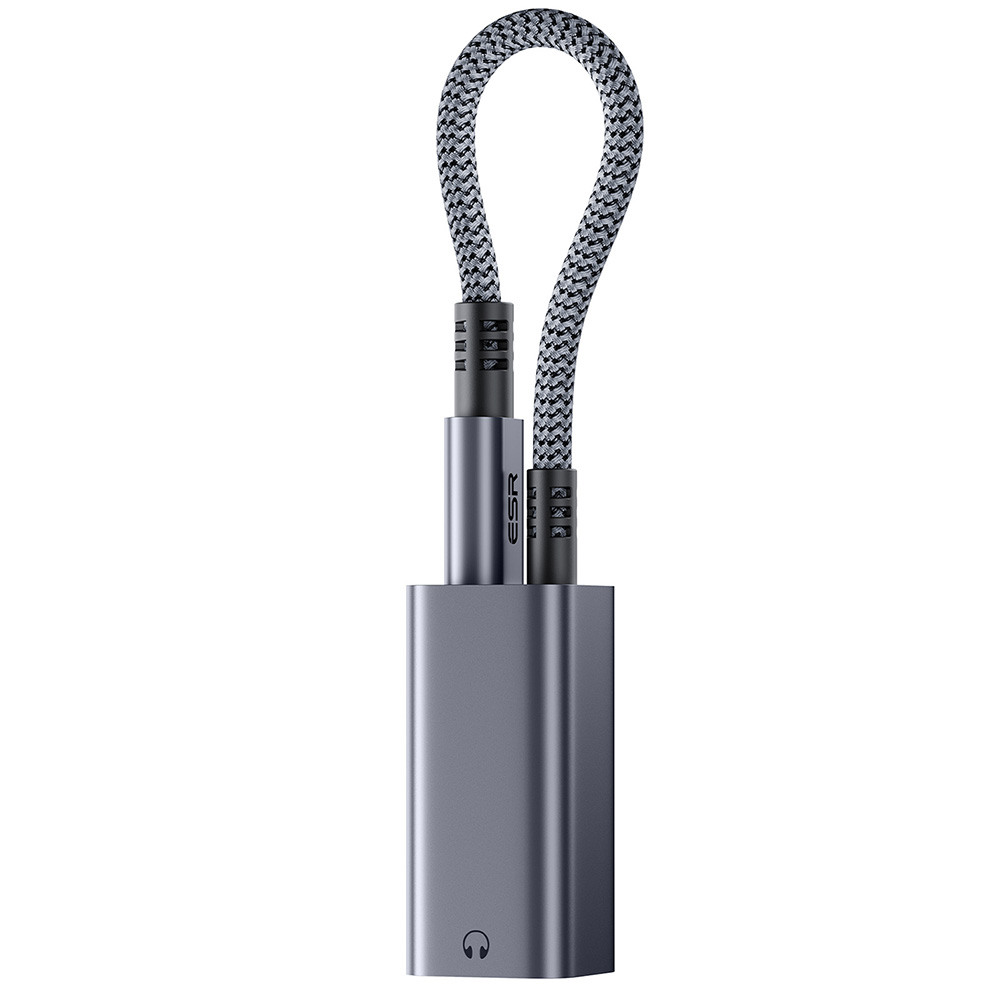 ESR Headphone Jack Adapter Grey 2D505 2-in-1 USB-C to 3.5mm PD