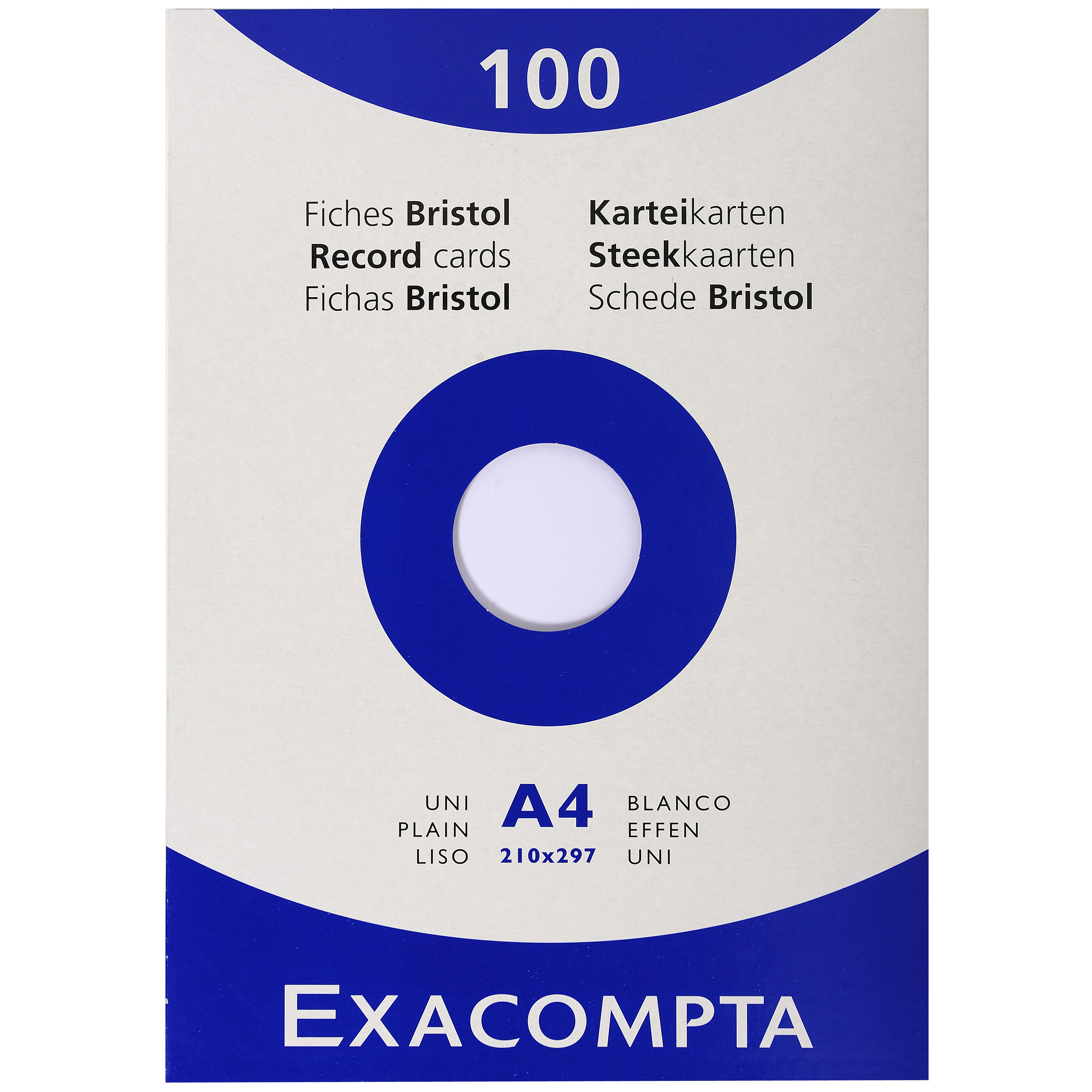 EXACOMPTA Cartes-fiches blanco A4 13306E blanc 100 pcs.