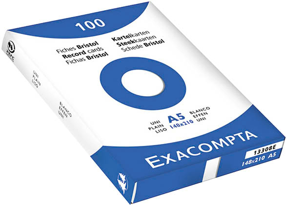 EXACOMPTA Cartes-fiches blanco A5 13308E blanc 100 pcs.