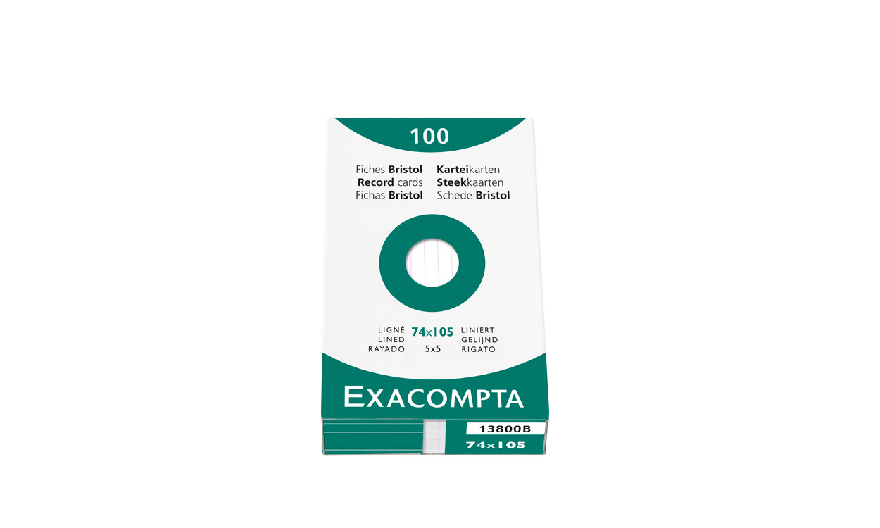EXACOMPTA Cartes-fiches ligné A7 13800B blanc 100 pcs.