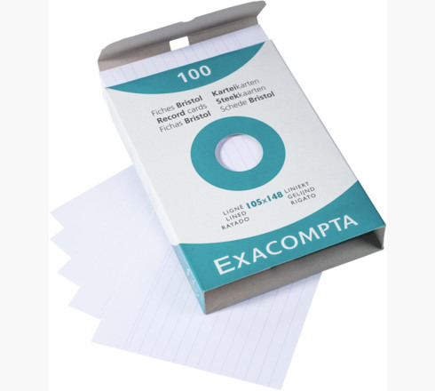 EXACOMPTA Cartes-fiches ligné A6 13809B blanc 100 pcs.