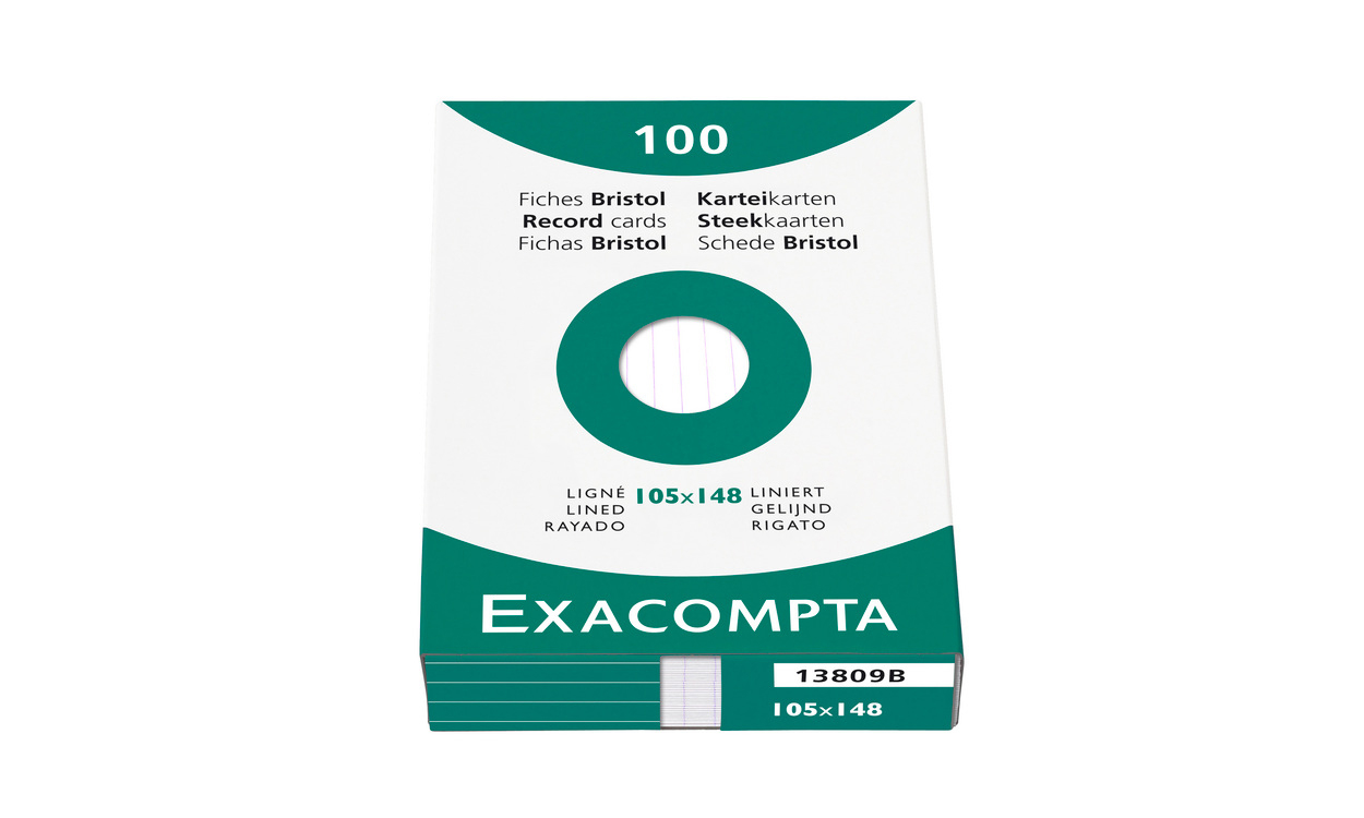 EXACOMPTA Cartes-fiches ligné A6 13809B blanc 100 pcs.