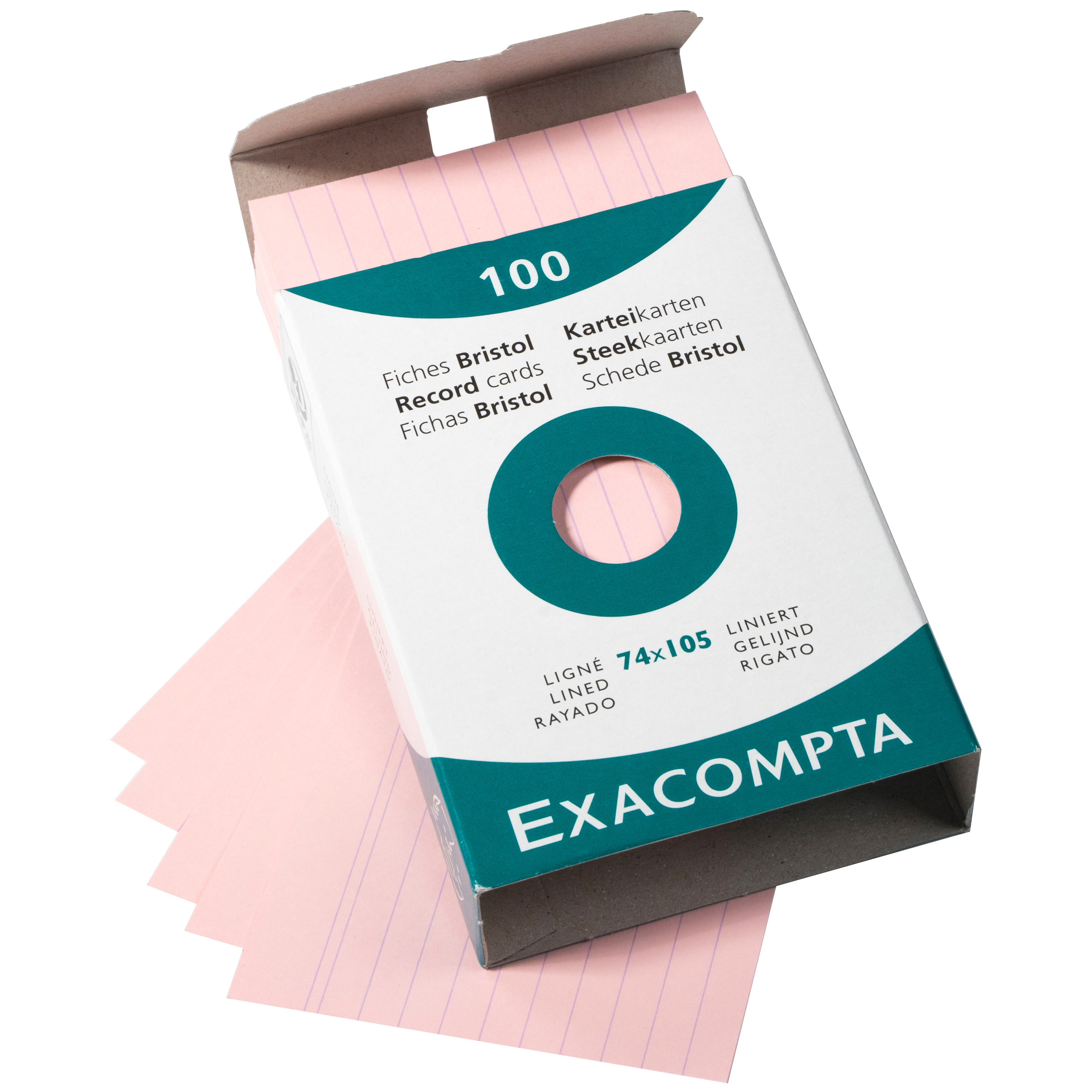 EXACOMPTA Cartes-fiches ligné A7 13830B rosé 100 pcs.