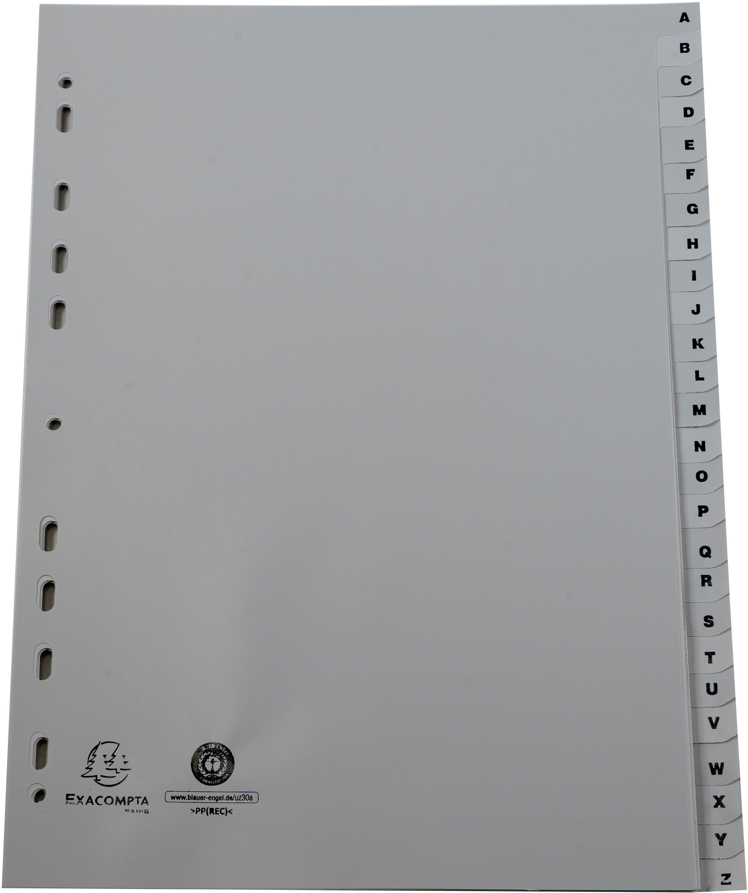 photo EXACOMPTA Répertoires PP A4 1726E gris A-Z 26 pièces