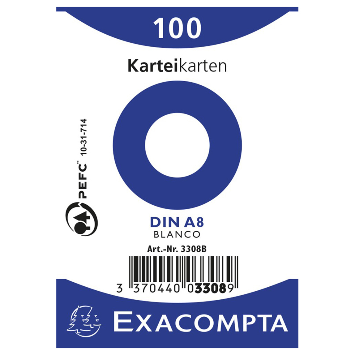 EXACOMPTA Cartes-fiches blanco A8 3308B blanc 100 pcs.