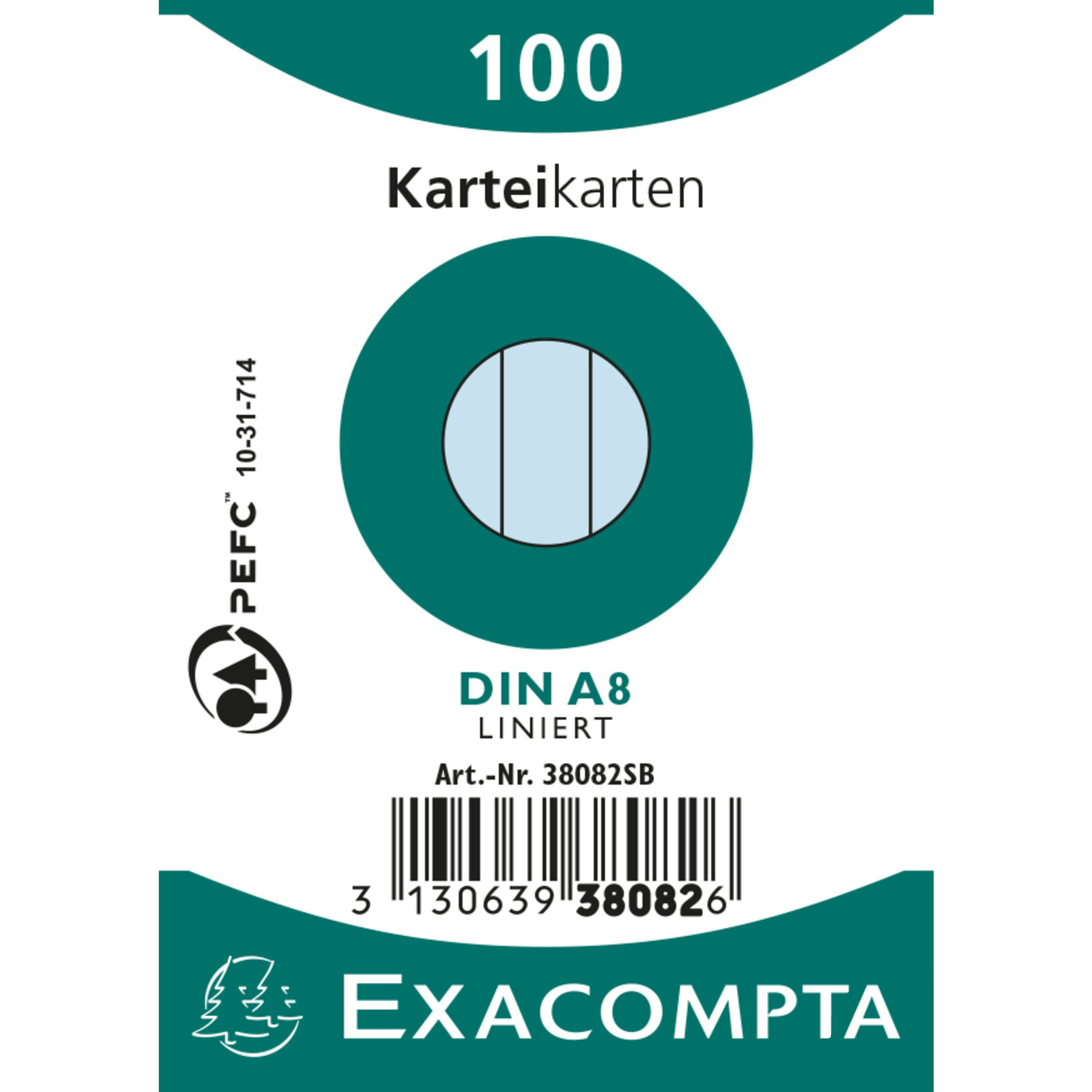 EXACOMPTA Cartes-fiches ligné A8 38082SB bleu 100 pcs.