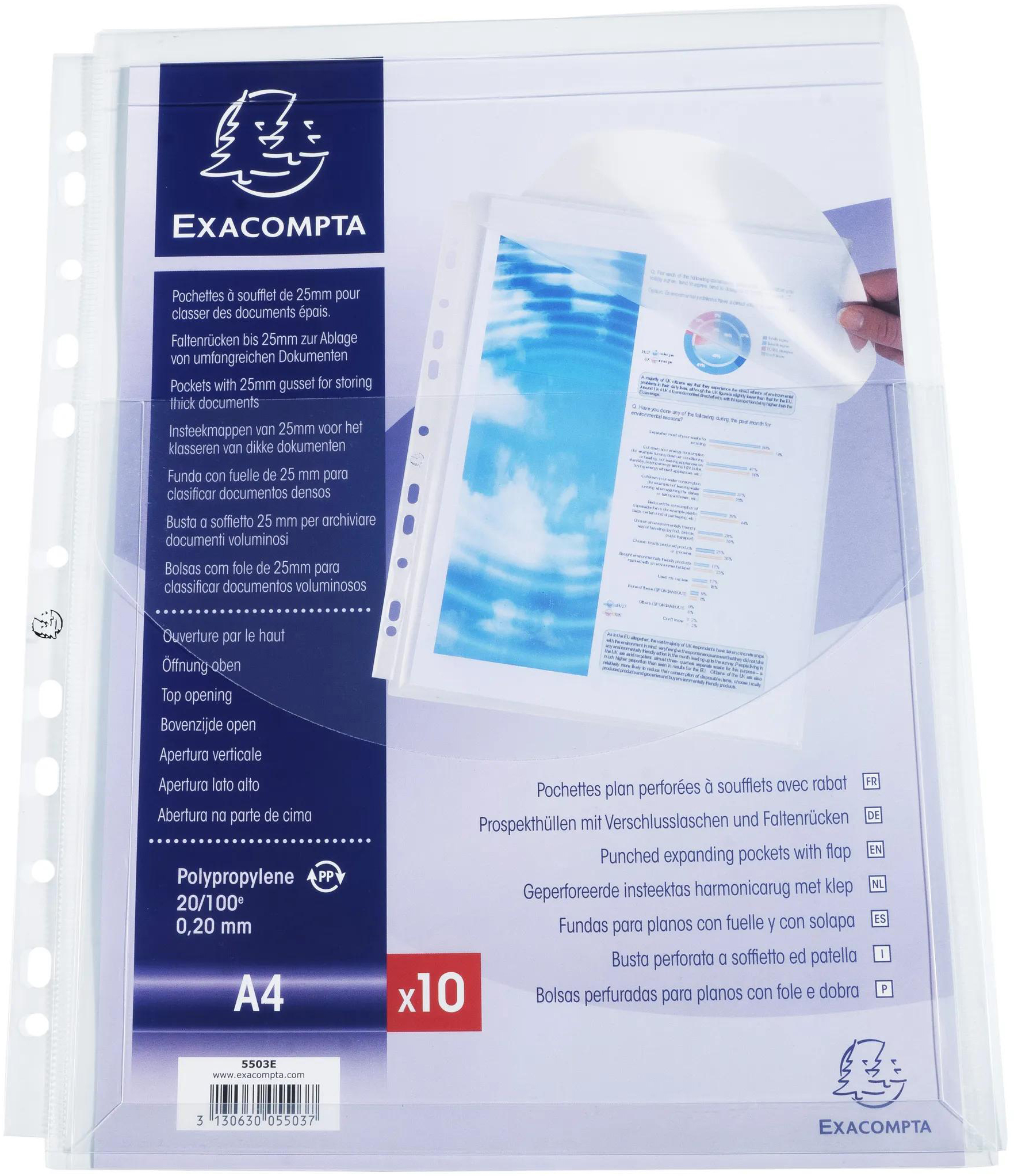 photo EXACOMPTA Housse de protection A4 5503E 25mm 10 pcs.