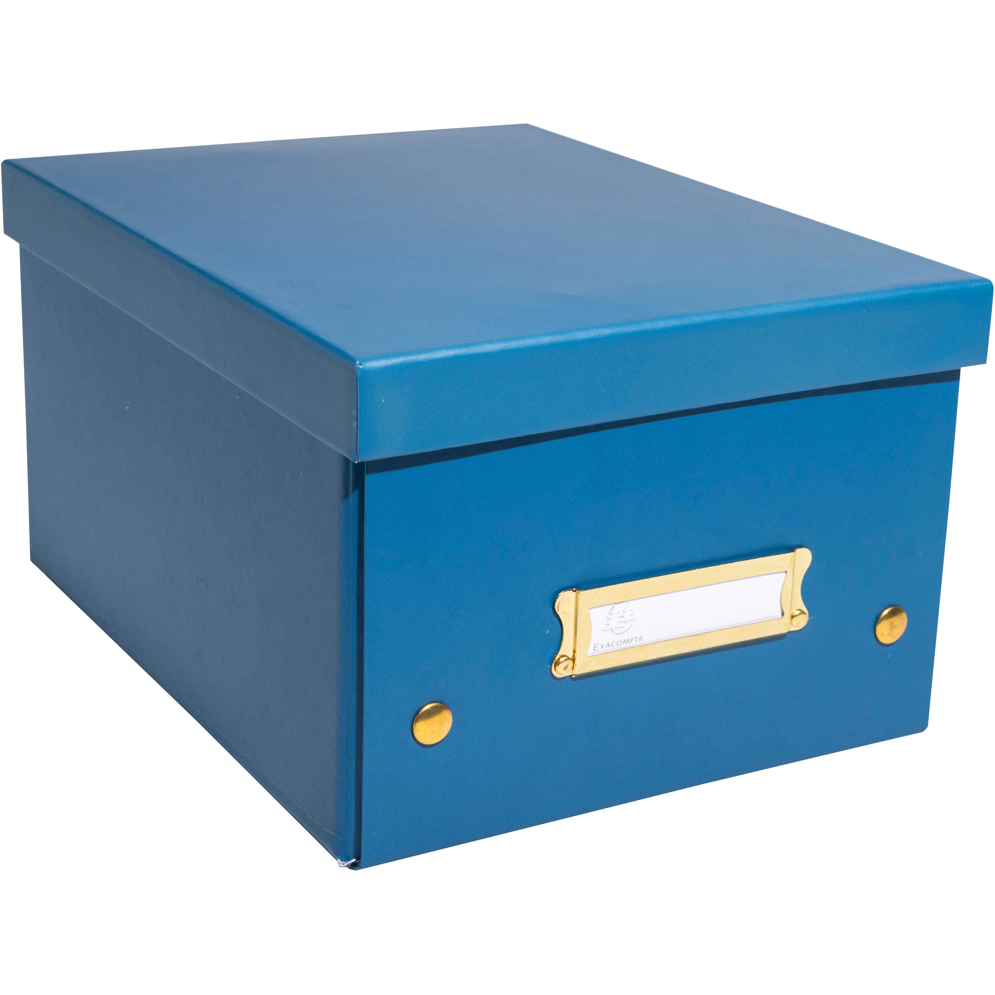 photo EXACOMPTA Boîte de rangement Neo Deco 62252E bleu, A5+ 20x26x15cm