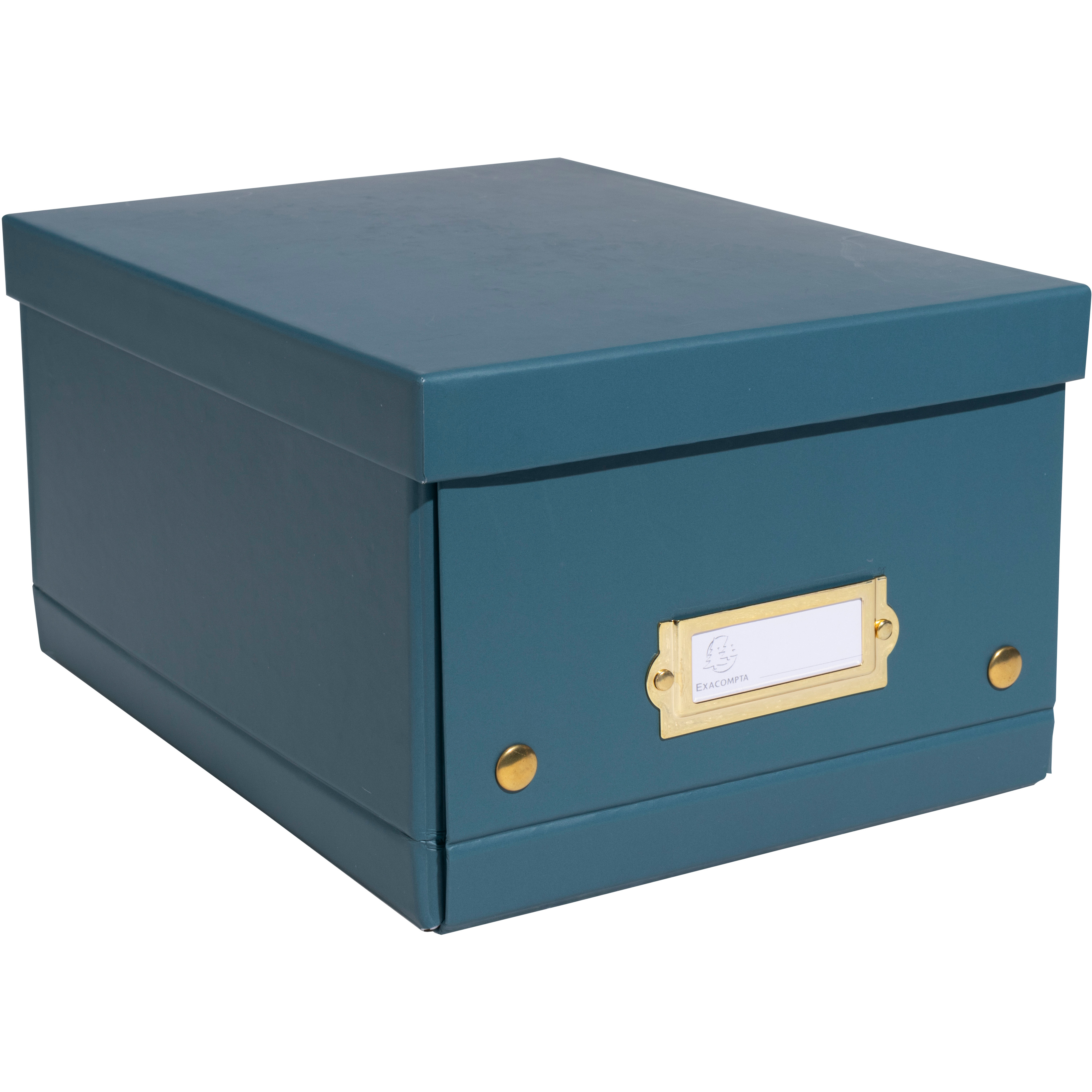 photo EXACOMPTA Boîte de rangement Neo Deco 62253E bleu canard, A5+ 20x26x15cm