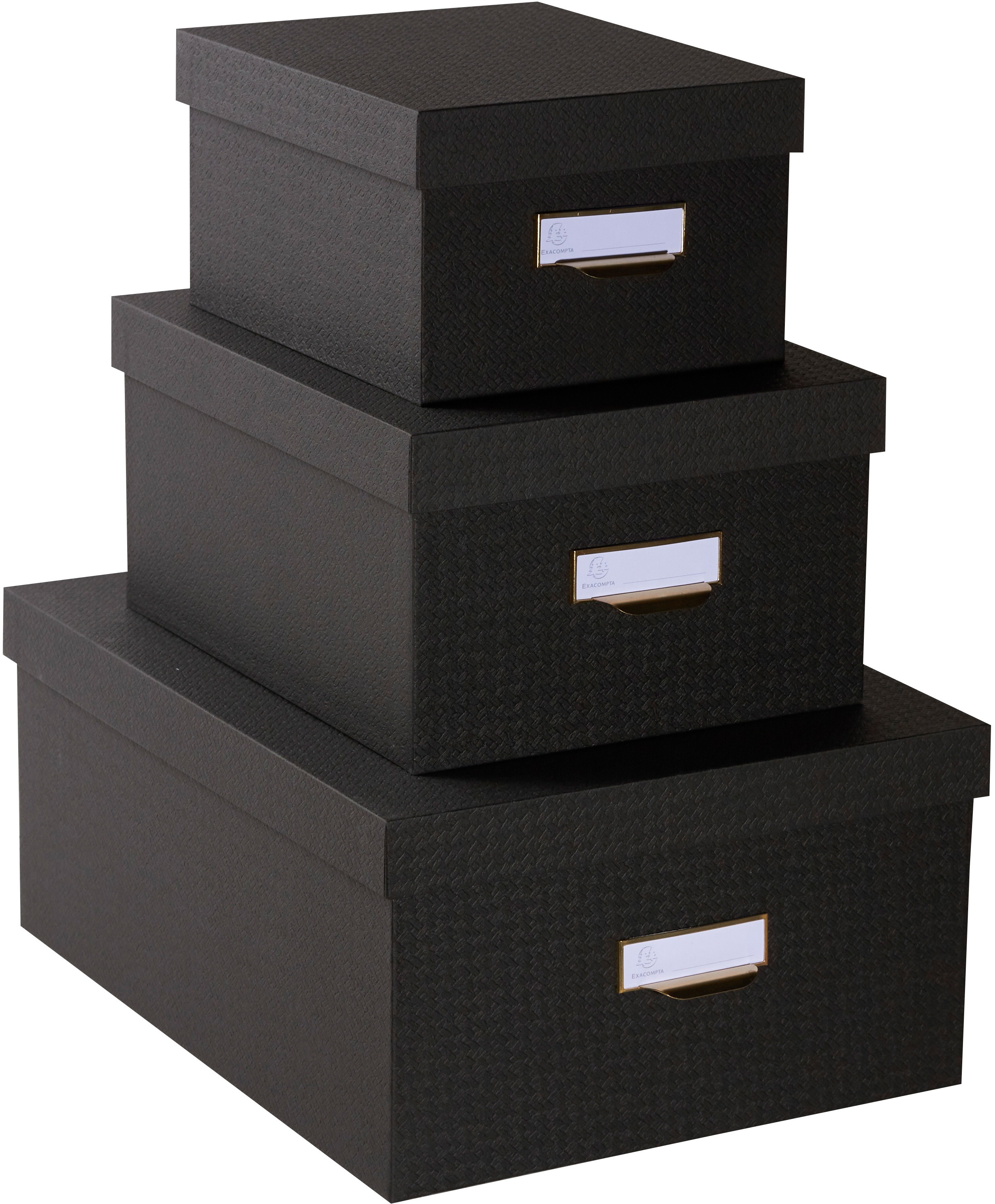 photo EXACOMPTA Boîte rangement Officebyme 79601E noir 3 pièces