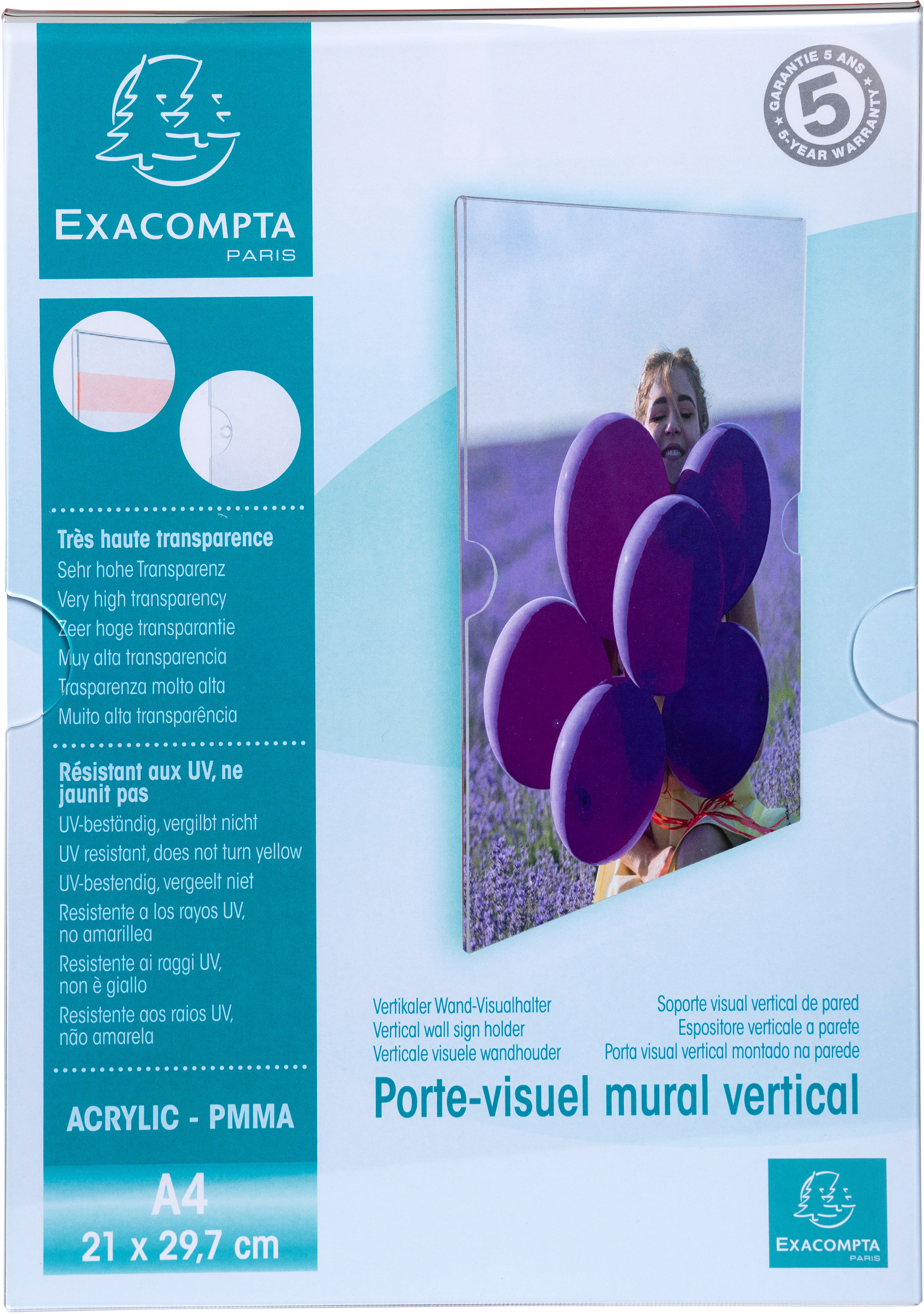 EXACOMPTA Pochette murale A4 84858HD transparent vertical