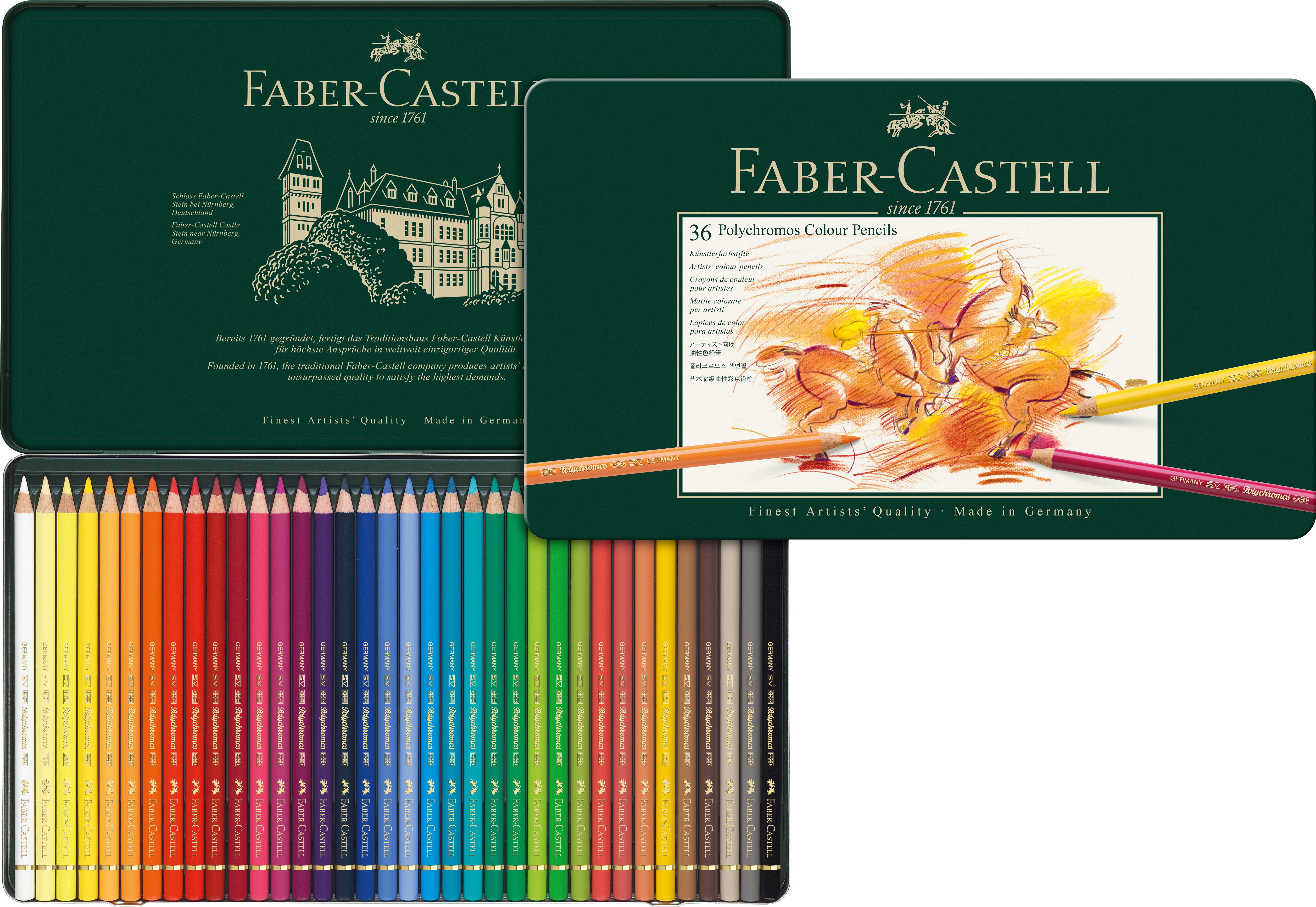 photo FABER-CASTELL Crayon de couleur Polychromos 110036 36 pcs, box mét.