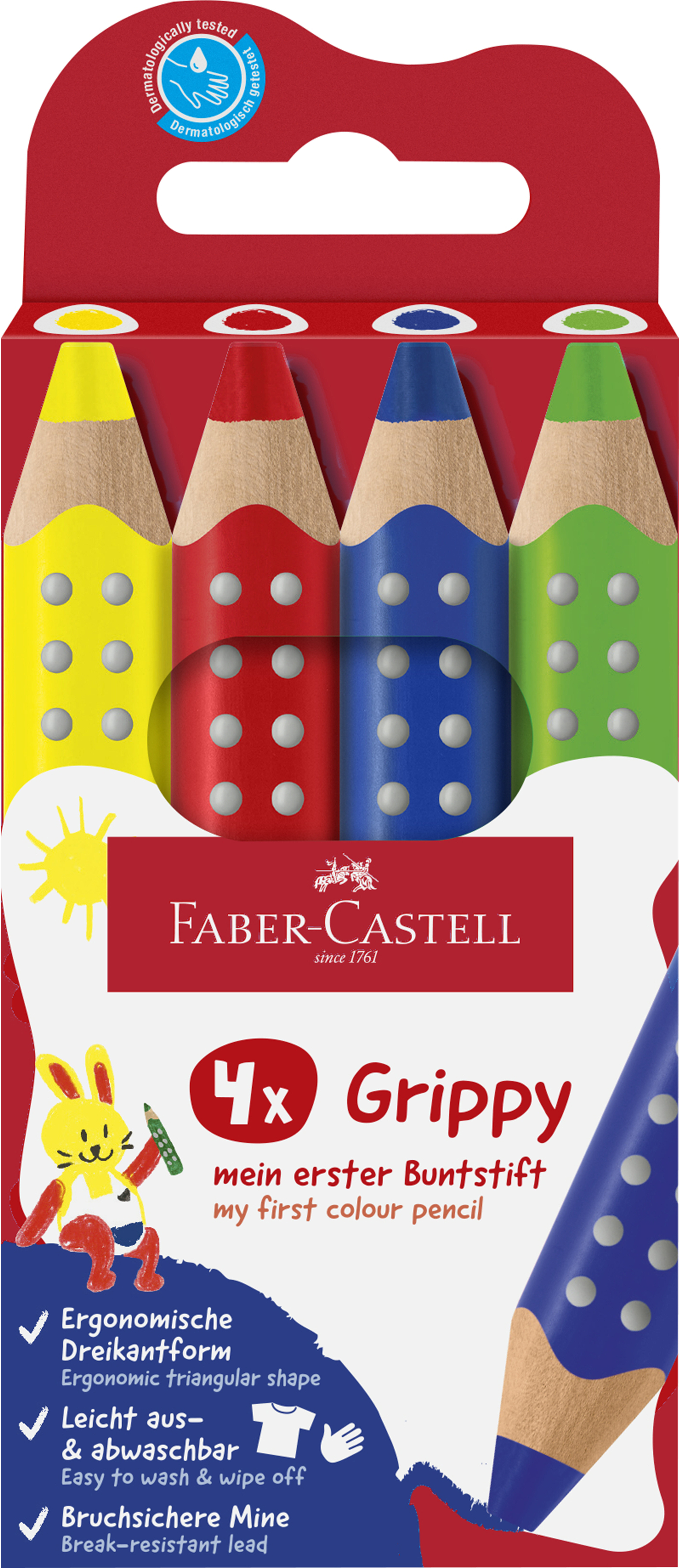 photo FABER-CASTELL Crayons de couleur Grippy 110701 4 couleurs