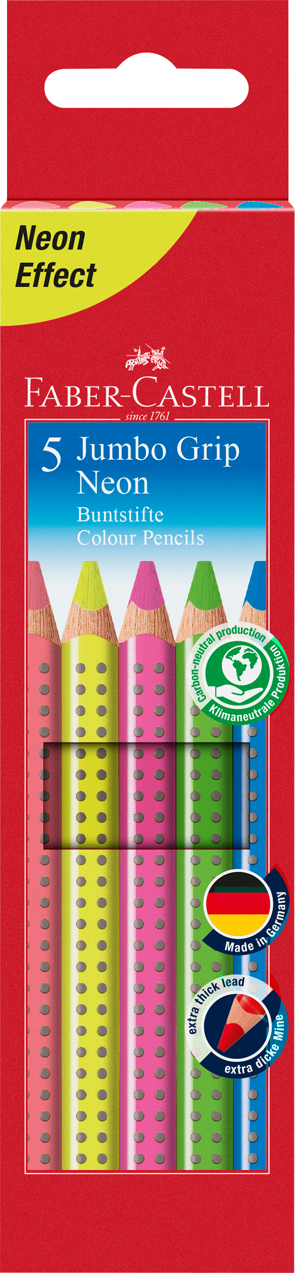 FABER-CASTELL Crayon de couleur Jumbo Grip 110994 5-couleurs ass.