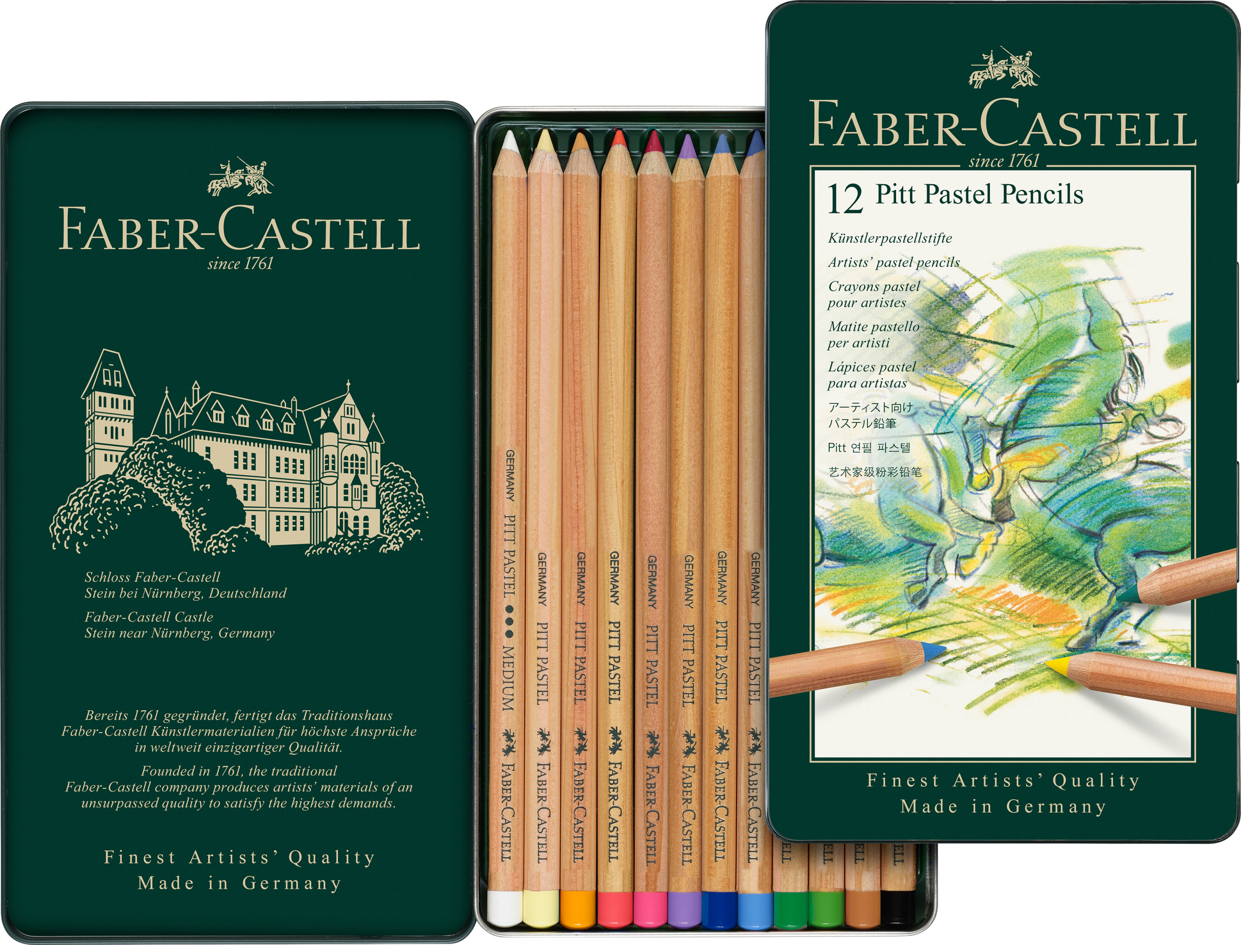 FABER-CASTELL Crayon 112112 boîte metal de 12 pce
