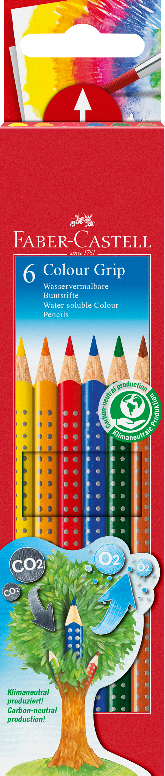 FABER-CASTELL Crayons couleur GRIP 112406 6 couleurs