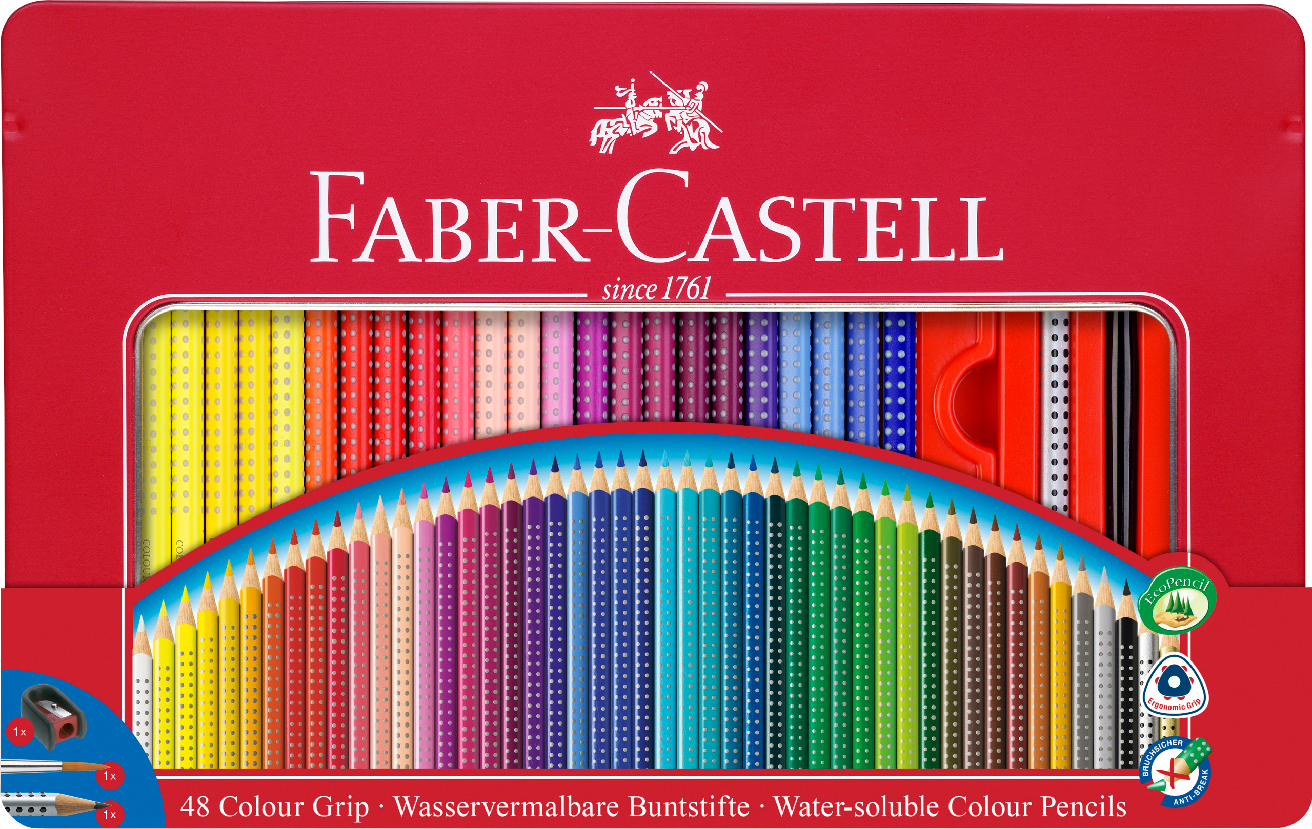 FABER-CASTELL Crayon de couleur Colour Grip 112448 48 pcs, étui