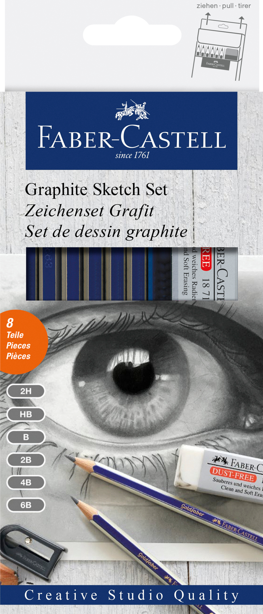 FABER-CASTELL Goldfaber Set crayon graphit 114000 crayon, gomme/Taille-crayon