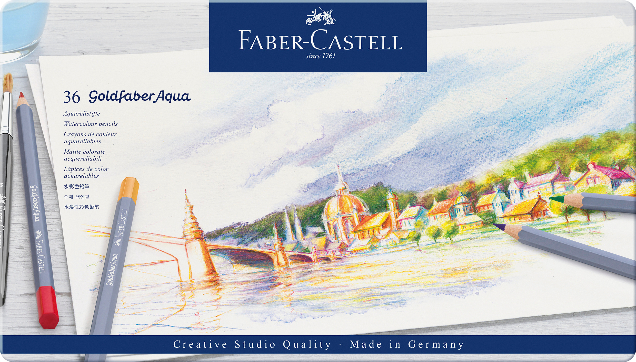FABER-CASTELL Goldfaber crayon aquarelle 114636 boîte métal à 36 pcs.