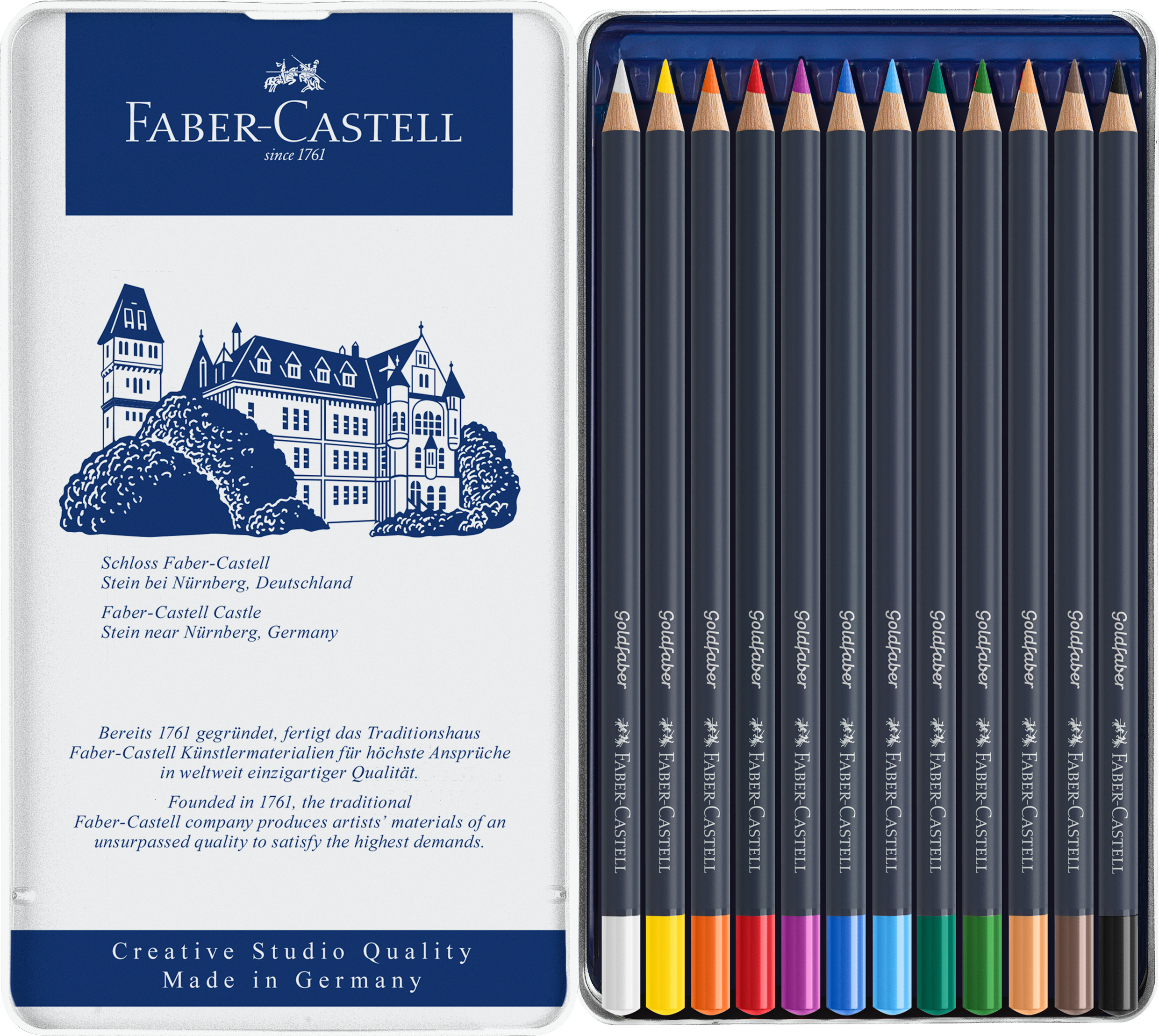 FABER-CASTELL Goldfaber crayon de couleur 114712 boîte métal à 12 pcs. boîte métal à 12 pcs.