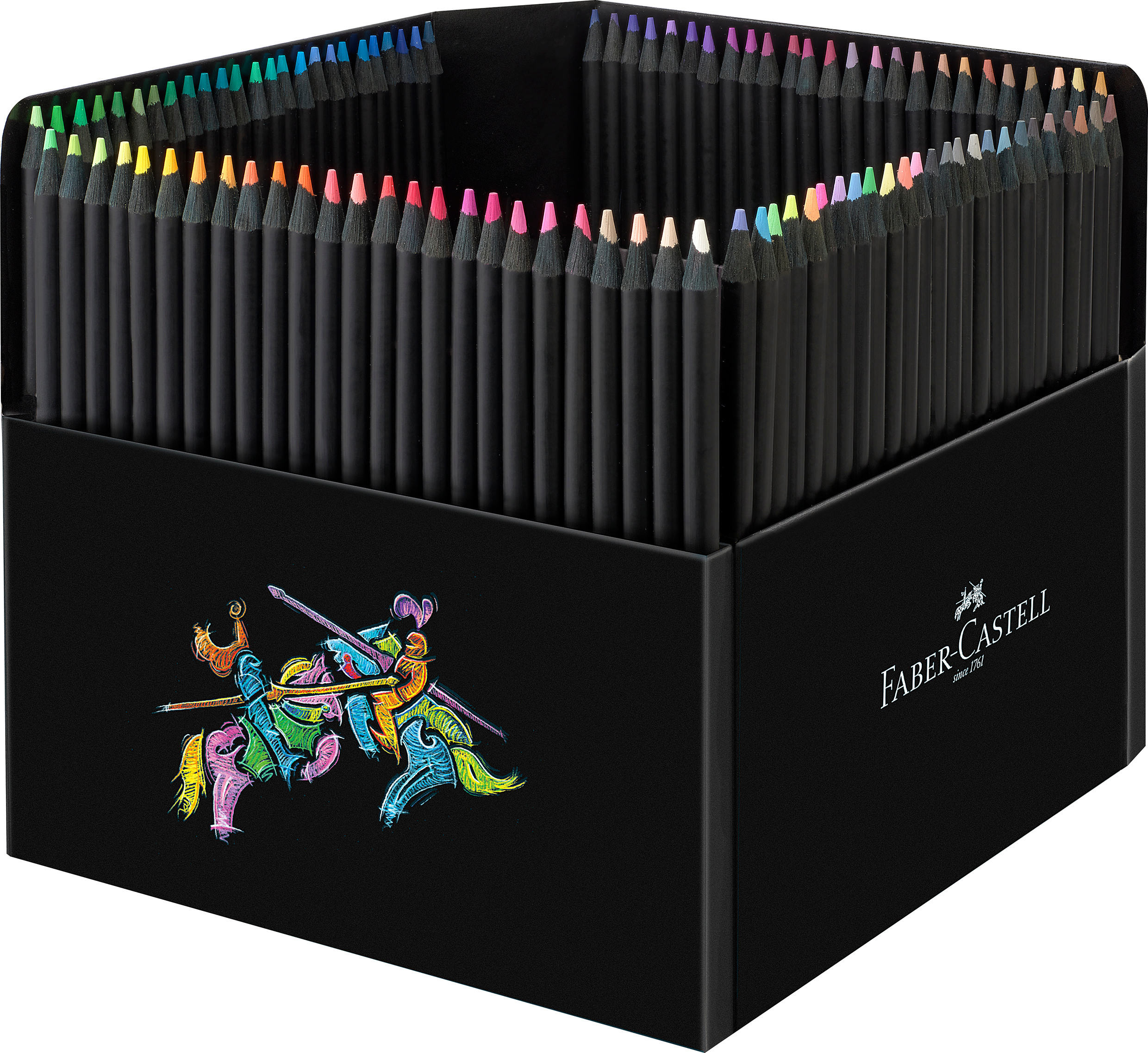 FABER-CASTELL Crayons de couleur Black Edit 116411 étui en carton 100er
