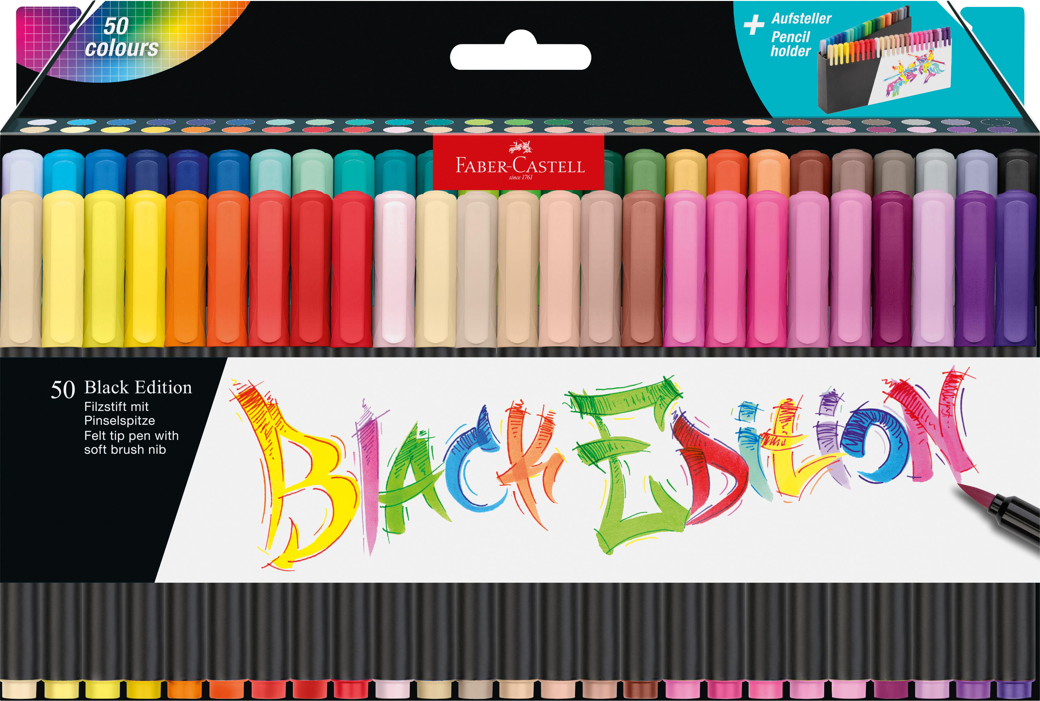 photo FABER-CASTELL Stylos fibre Black Edition 116454 50 pièces