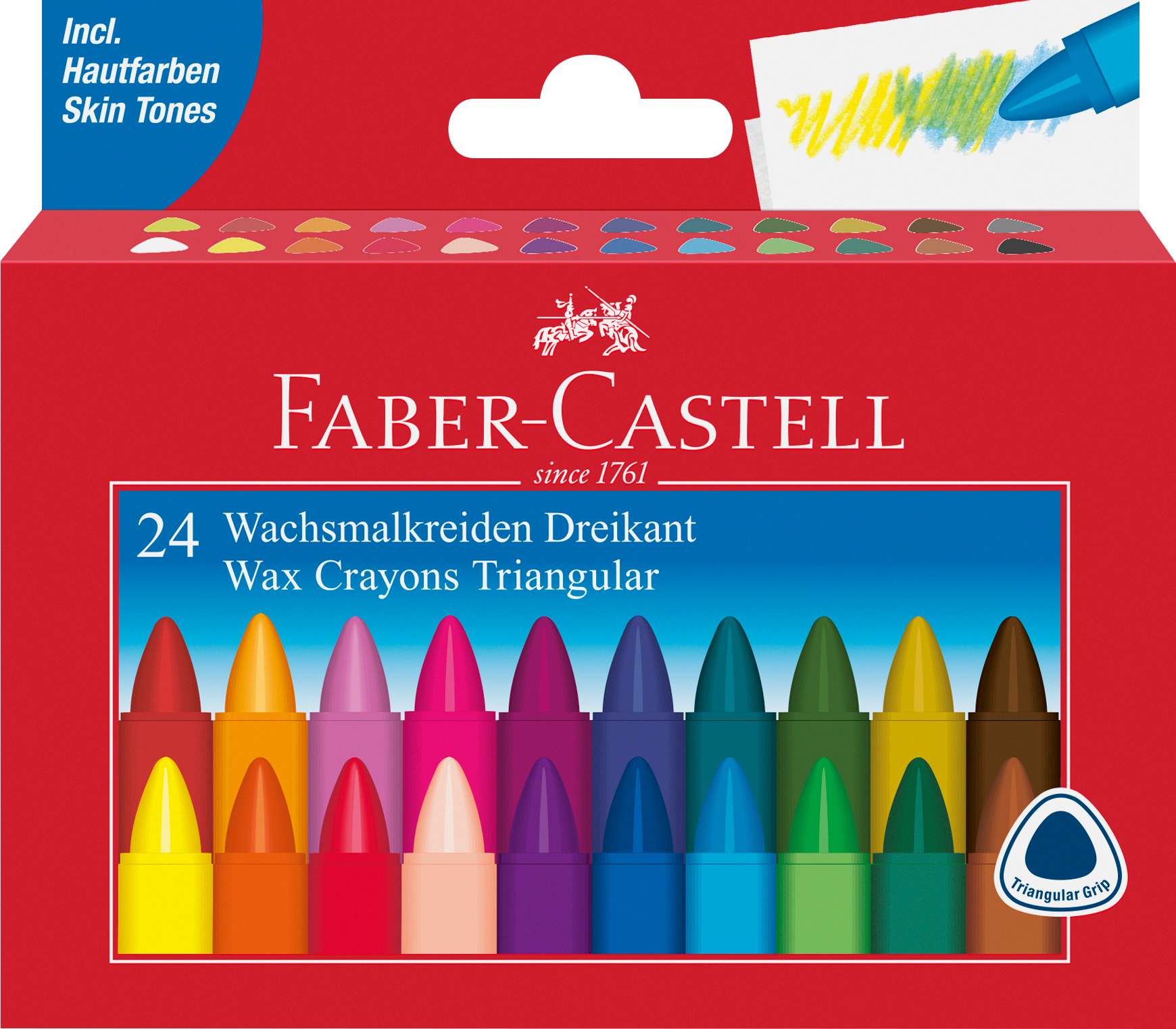 FABER-CASTELL Craie à dessin grasse 120024 24 pcs., multicolor