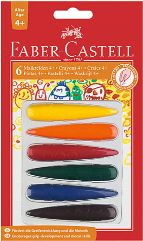 FABER-CASTELL Craie doigt 120404 6 couleurs Set 6 couleurs Set