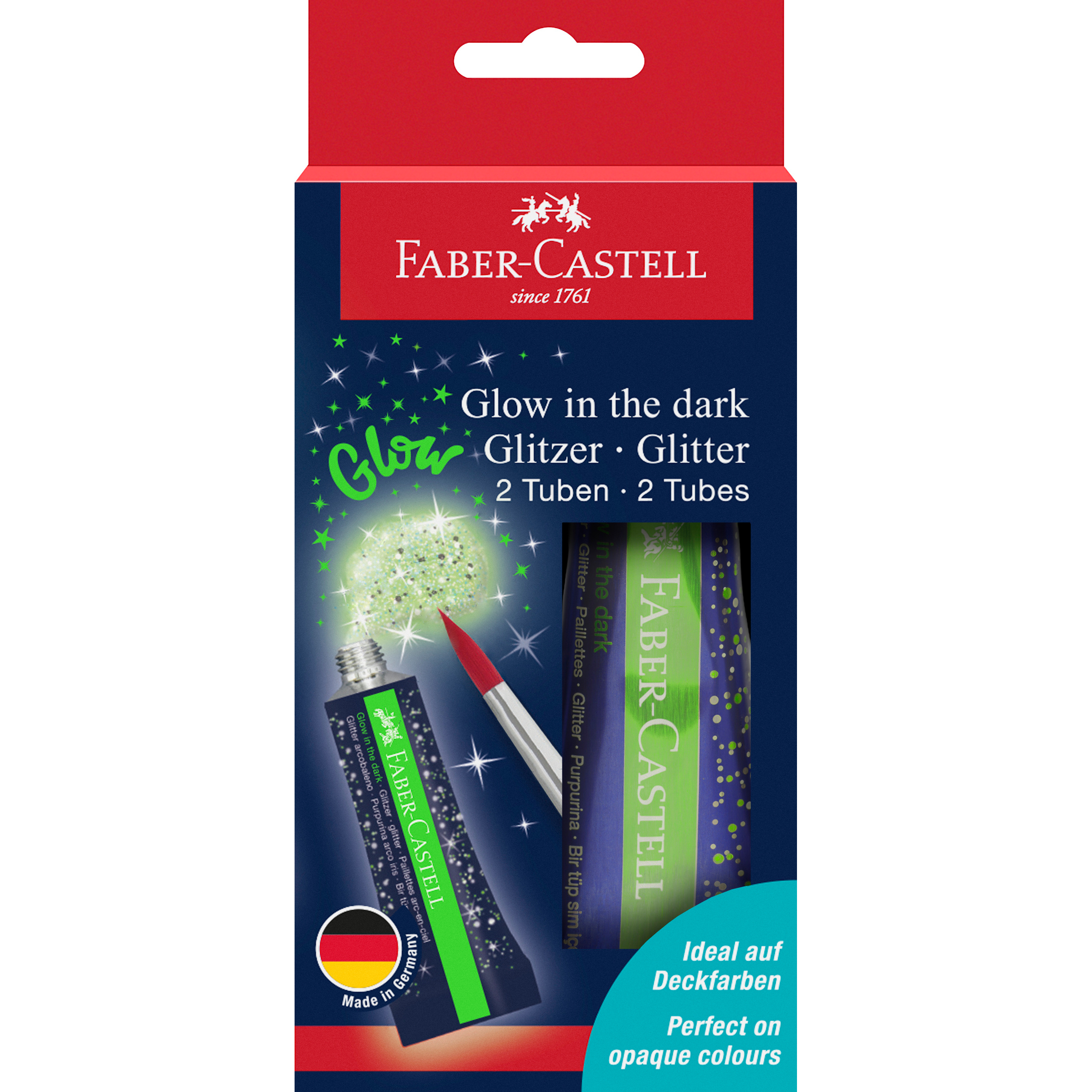FABER-CASTELL Glow in the dark 125092 Gel scintillant 2 tubes