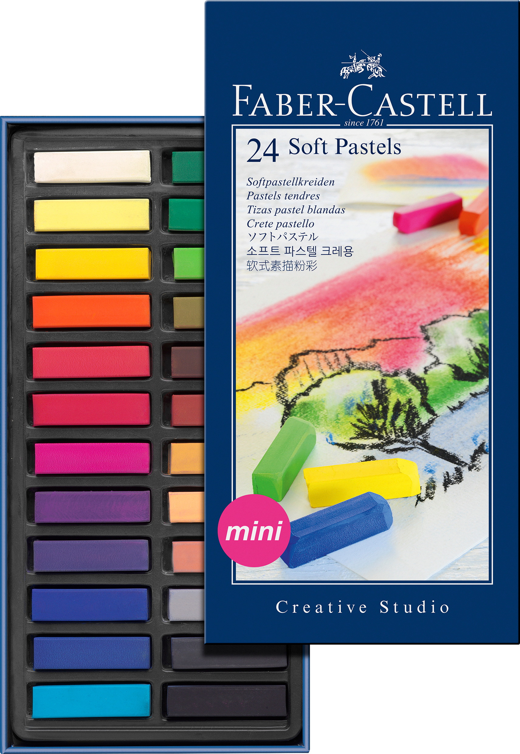 FABER-CASTELL craies pastels Mini 128224 boîte en carton à 24 pce