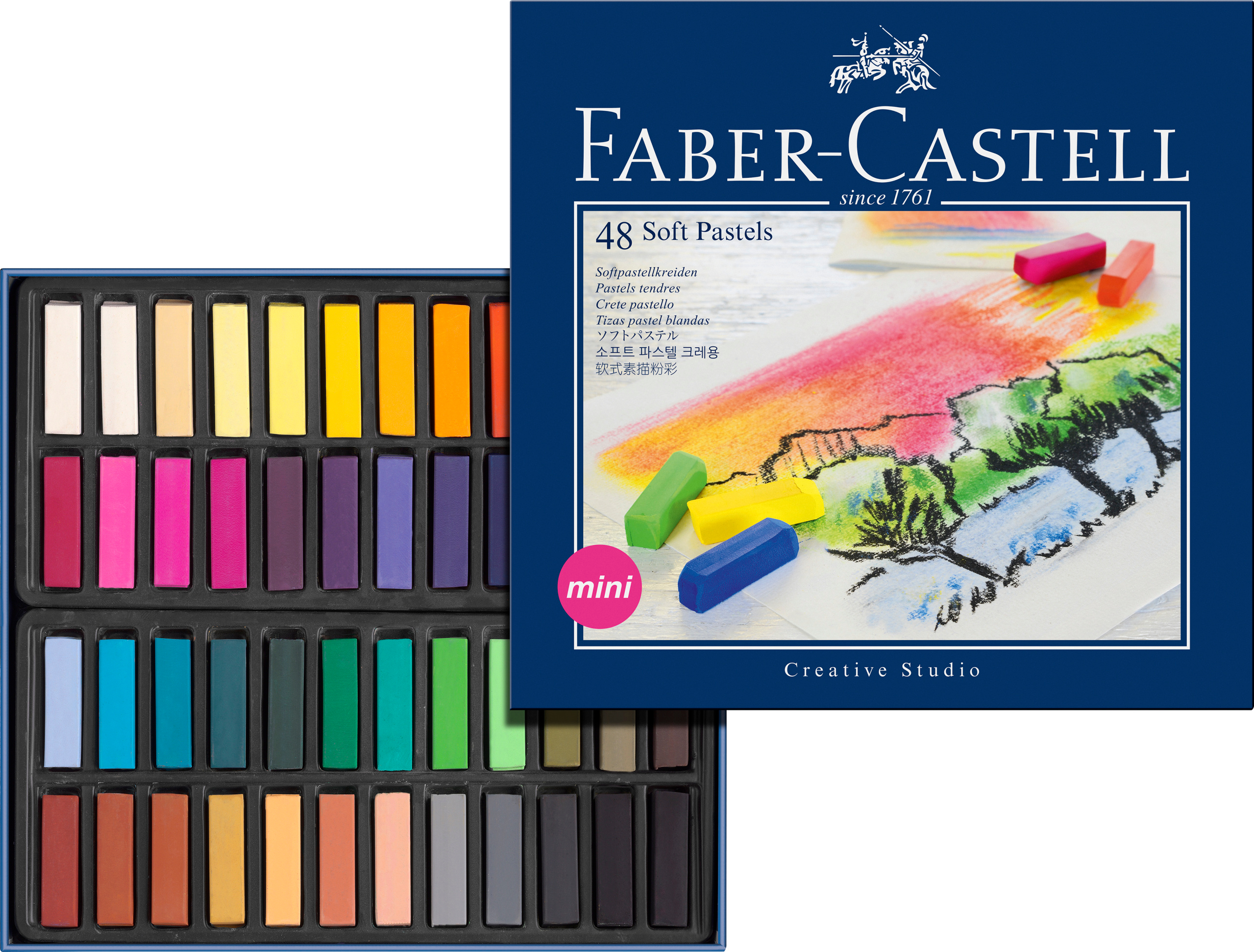 FABER-CASTELL craies pastels Mini 128248 boîte en carton à 48 pce