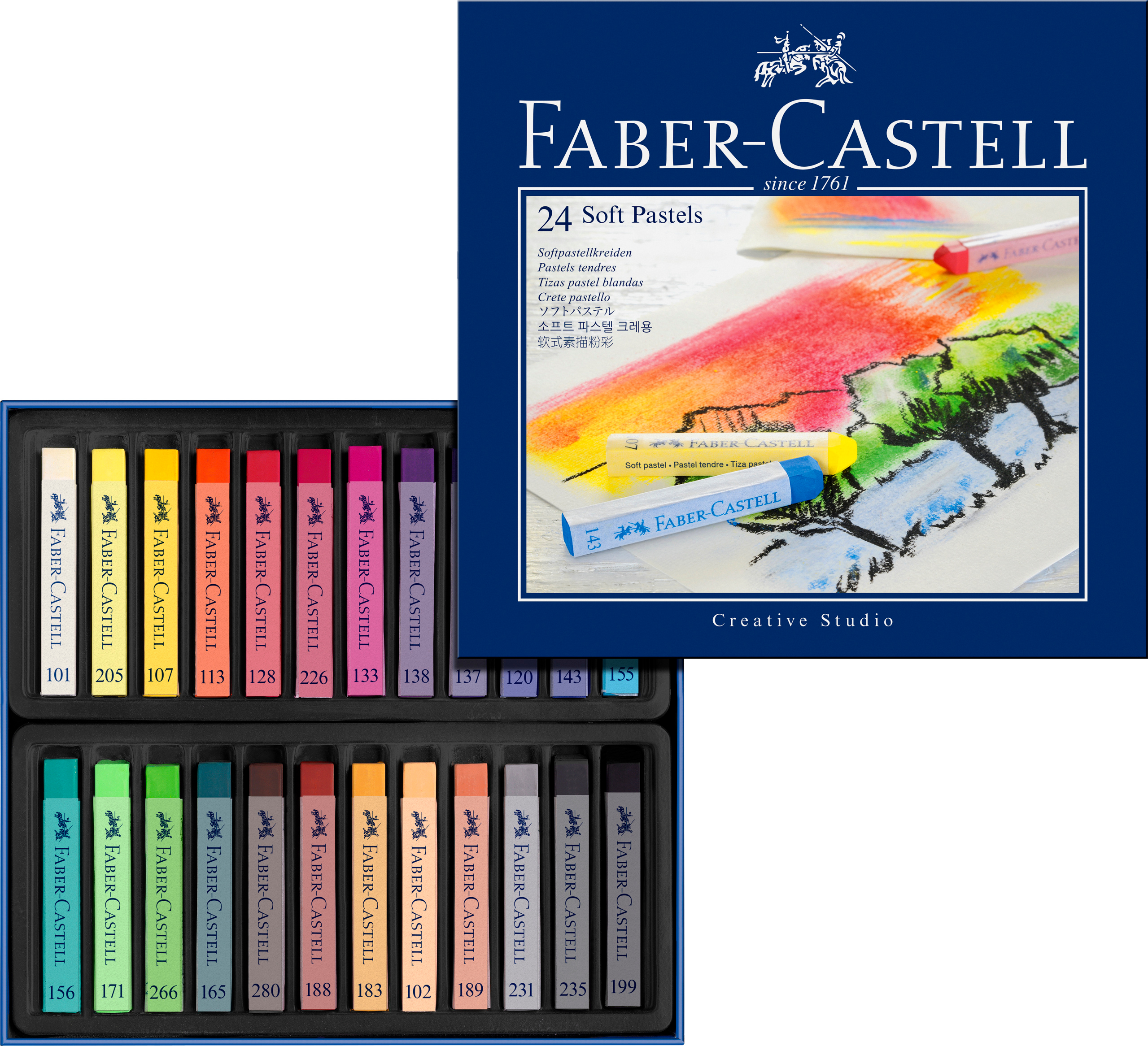 FABER-CASTELL craies pastels 128324 boîte en carton à 24 pcs