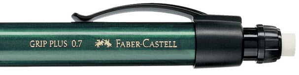 FABER-CASTELL Porte-mine GRIP PLUS 0.7mm 130700 vert métallisé, gomme