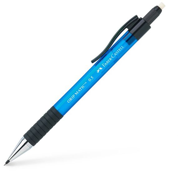 FABER CASTELL Druckbleistift Grip-Matic 0.5mm blau Radiergummi<br>