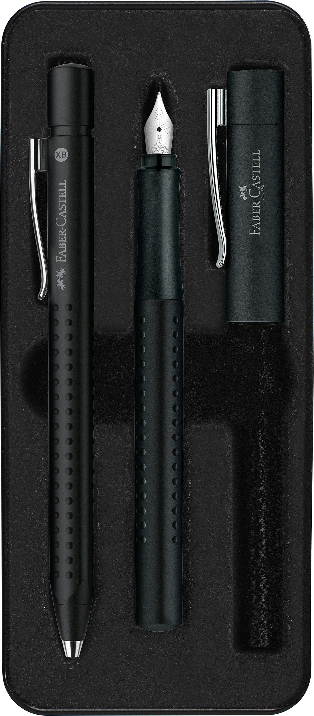 FABER-CASTELL Set Grip 2011 M 140983 noir, stylo à bille/plume