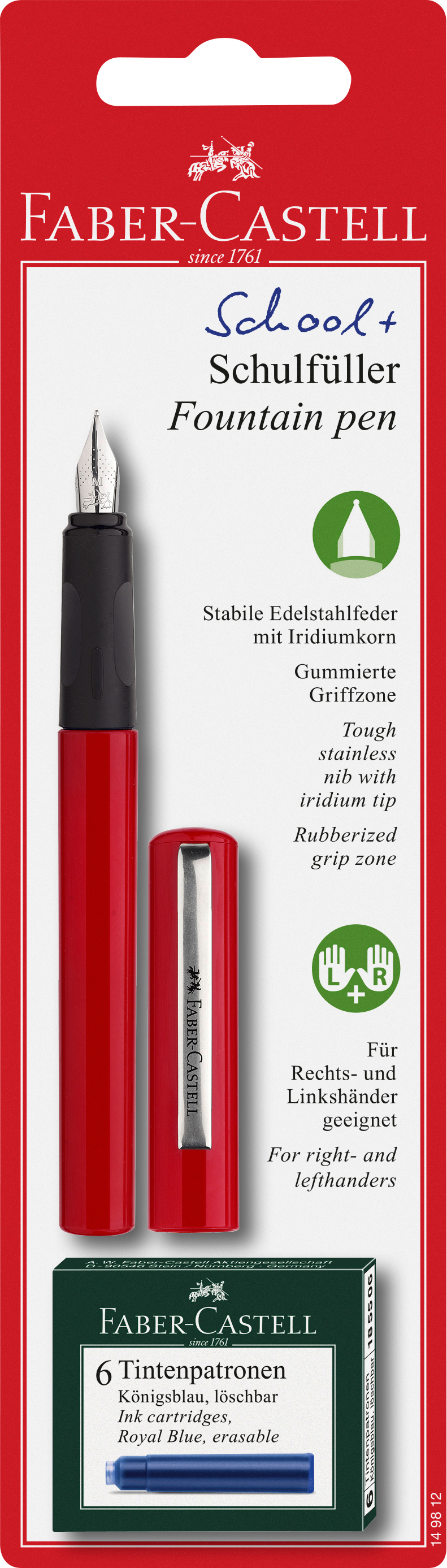 FABER-CASTELL Stylo plume éducatif 149812 rouge