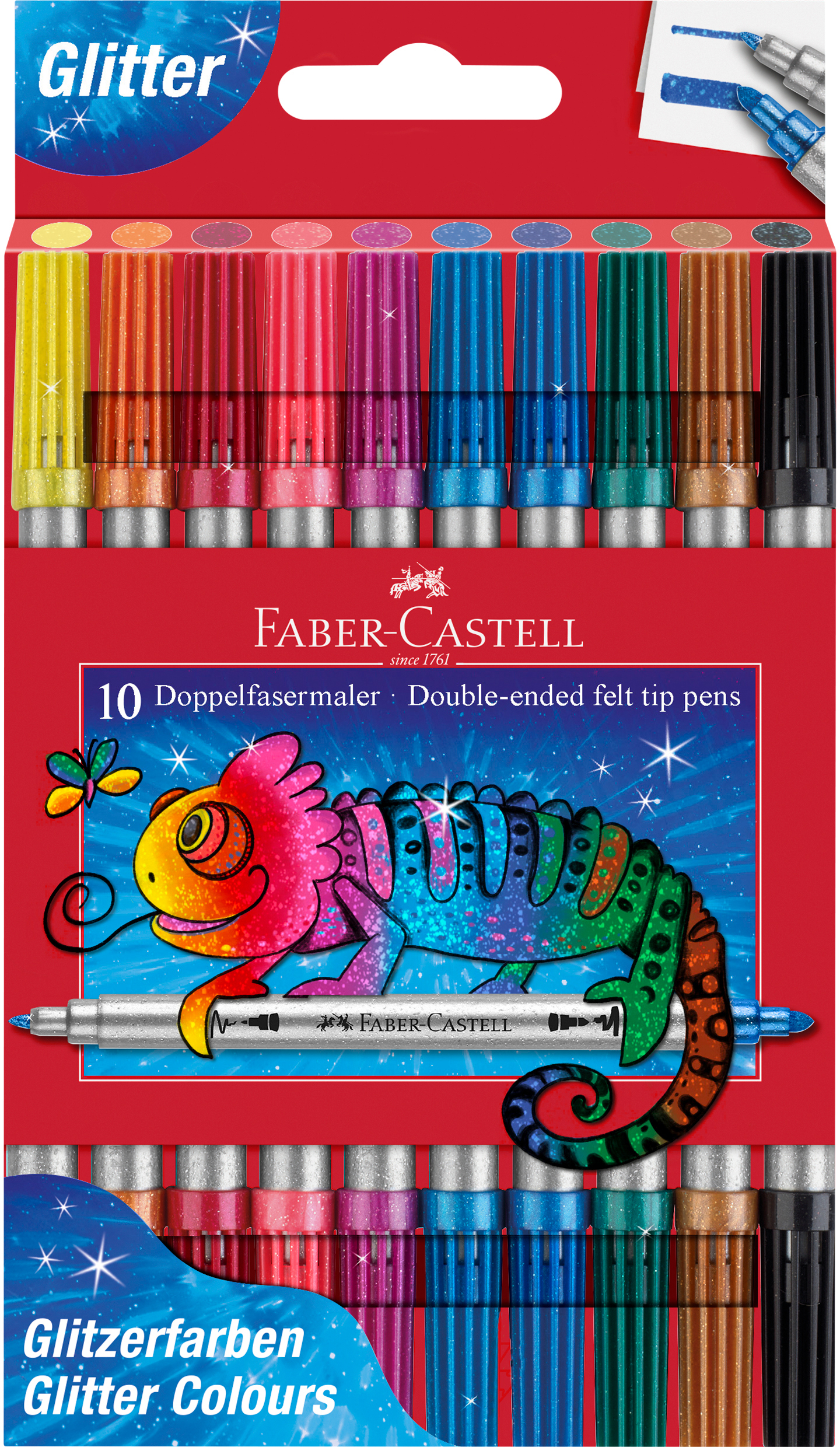 photo FABER-CASTELL Feutre double pointe 1-3mm 151107 Paillettes 10 pièces