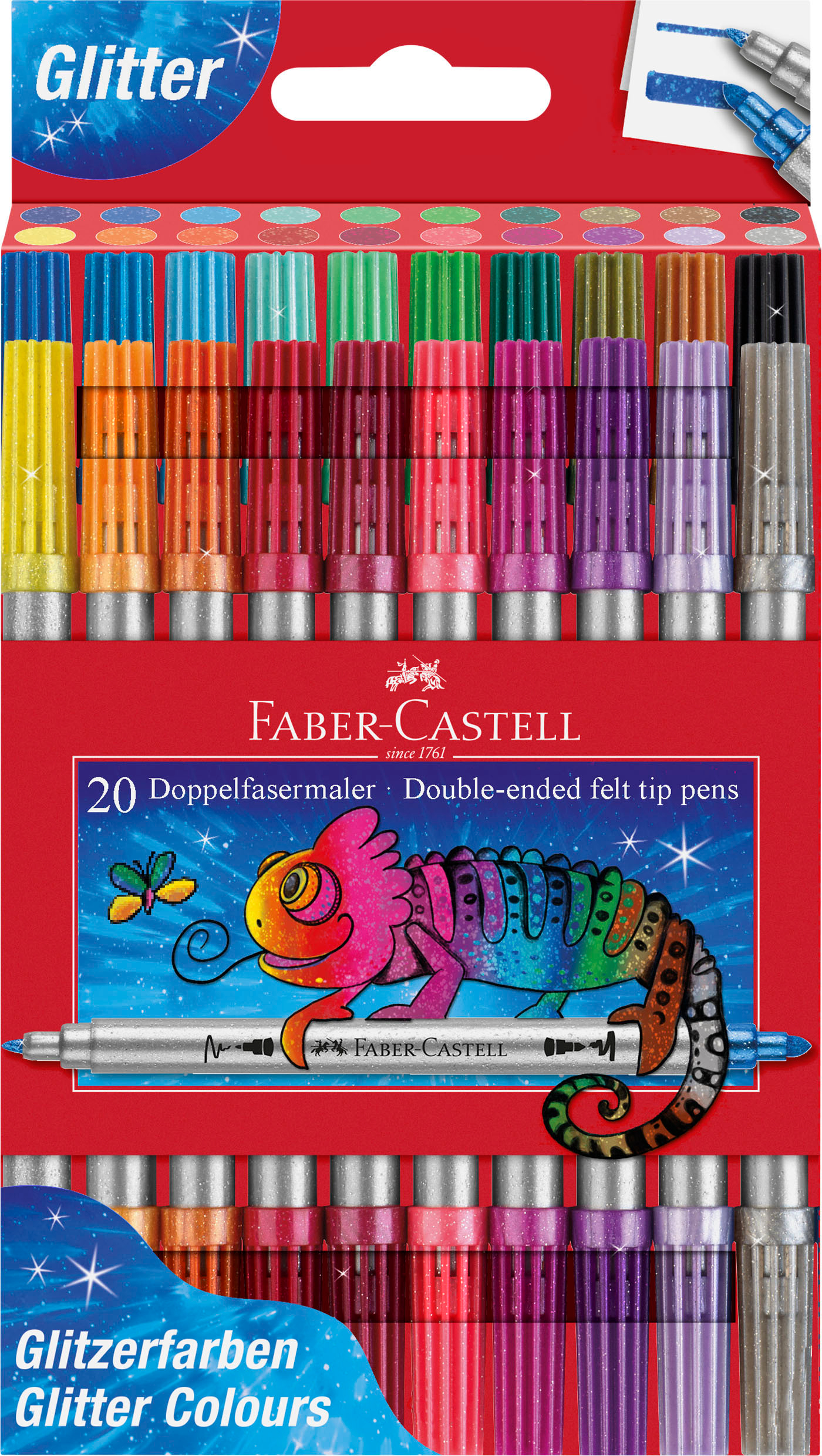 photo FABER-CASTELL Stylo double pointe glitter 151108 20 couleur