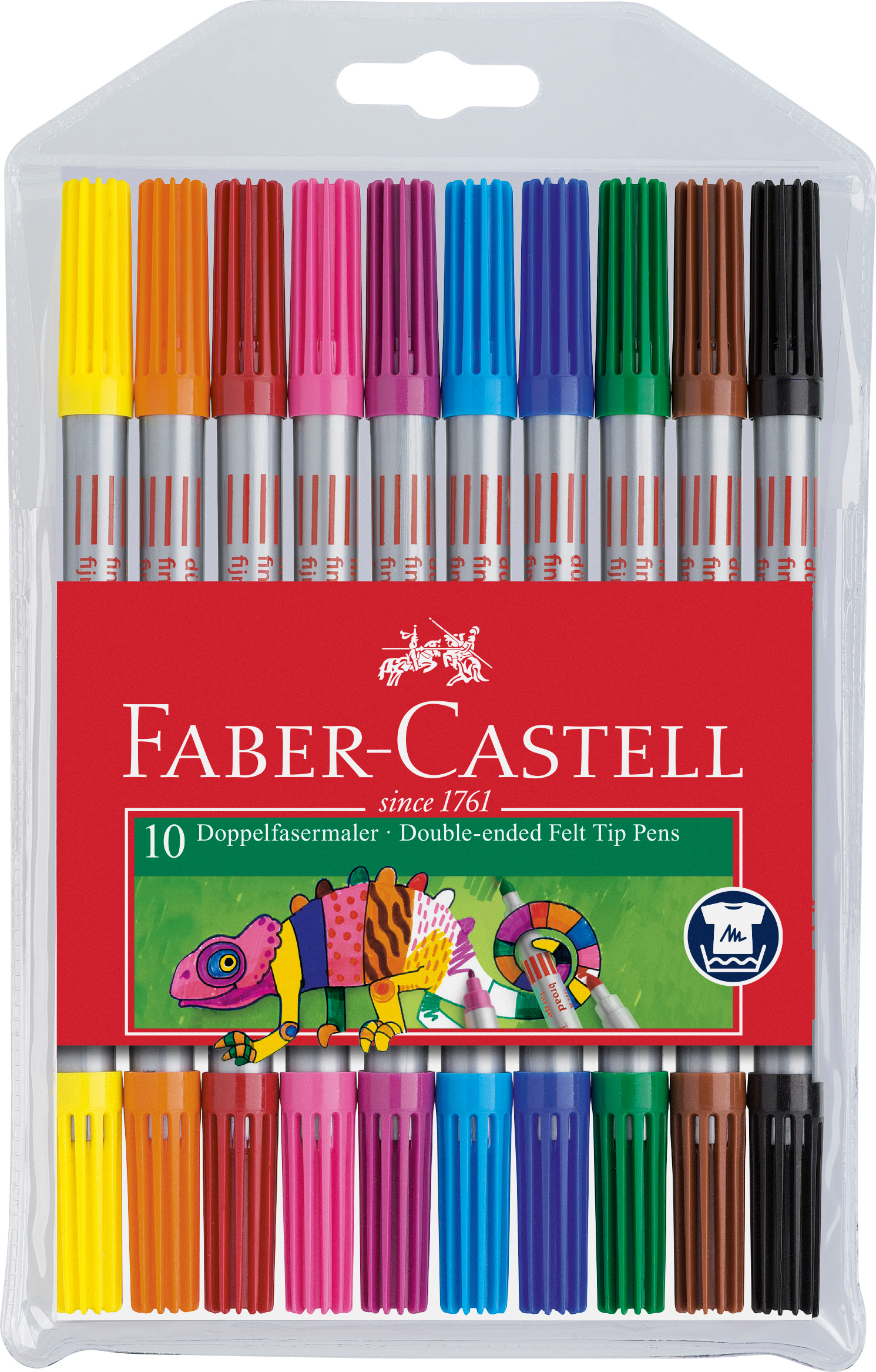 FABER-CASTELL Stilo fibre 1/3-5mm 151110 10 couleurs, étui 10 couleurs, étui