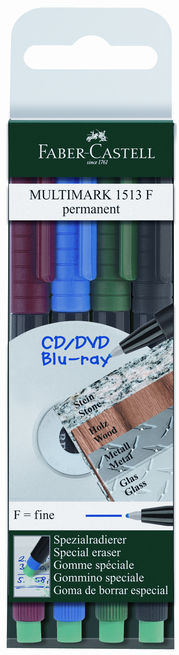 FABER-CASTELL OHP MULTIMARK F 151304 4-couleurs ass. permanent