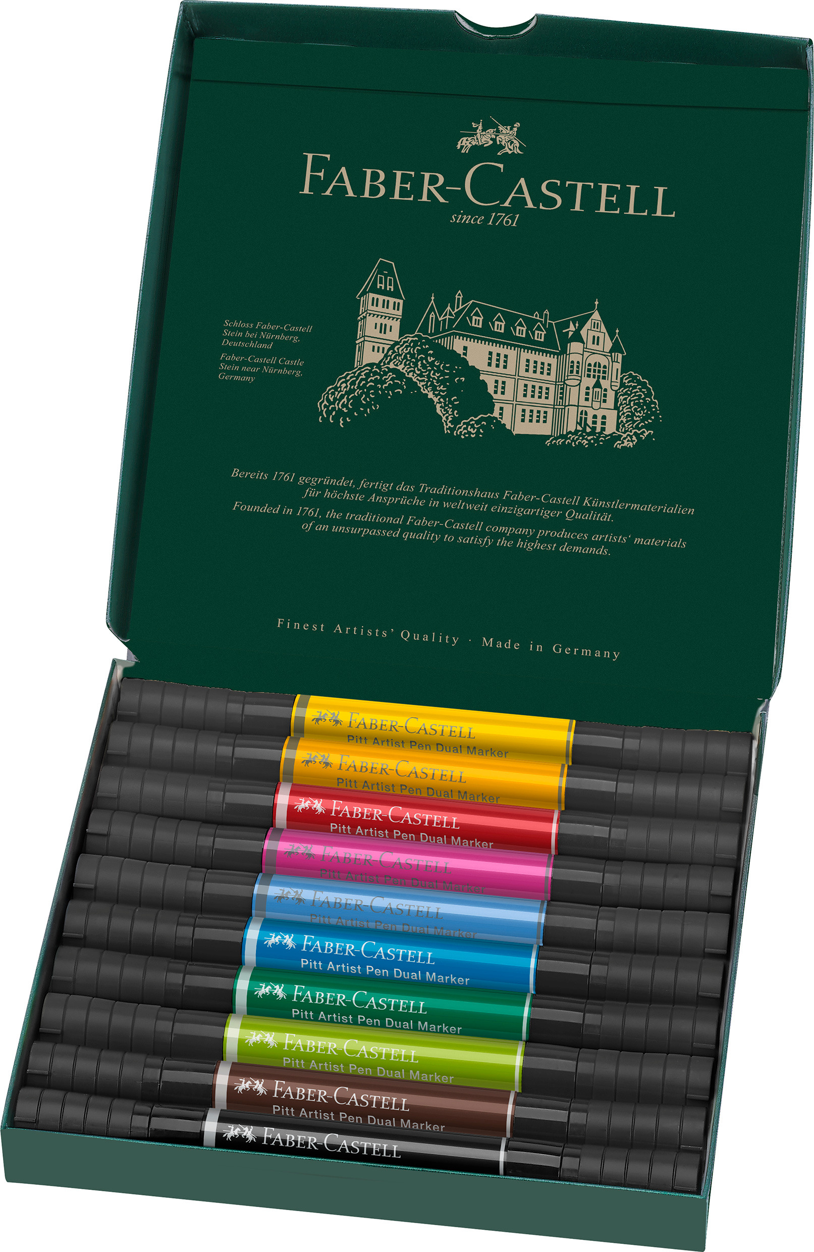 FABER-CASTELL Artist Pen Dual Marker 0.8mm 162010 10 couleurs, étui