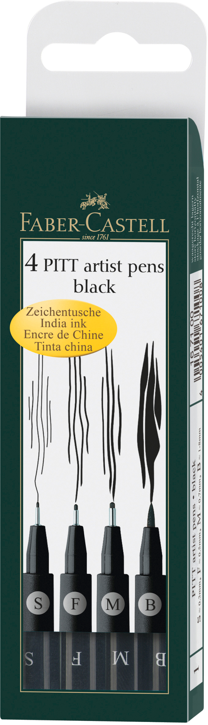 FABER-CASTELL Pitt Artist Pen 167100 noir 4 pcs. noir 4 pcs.