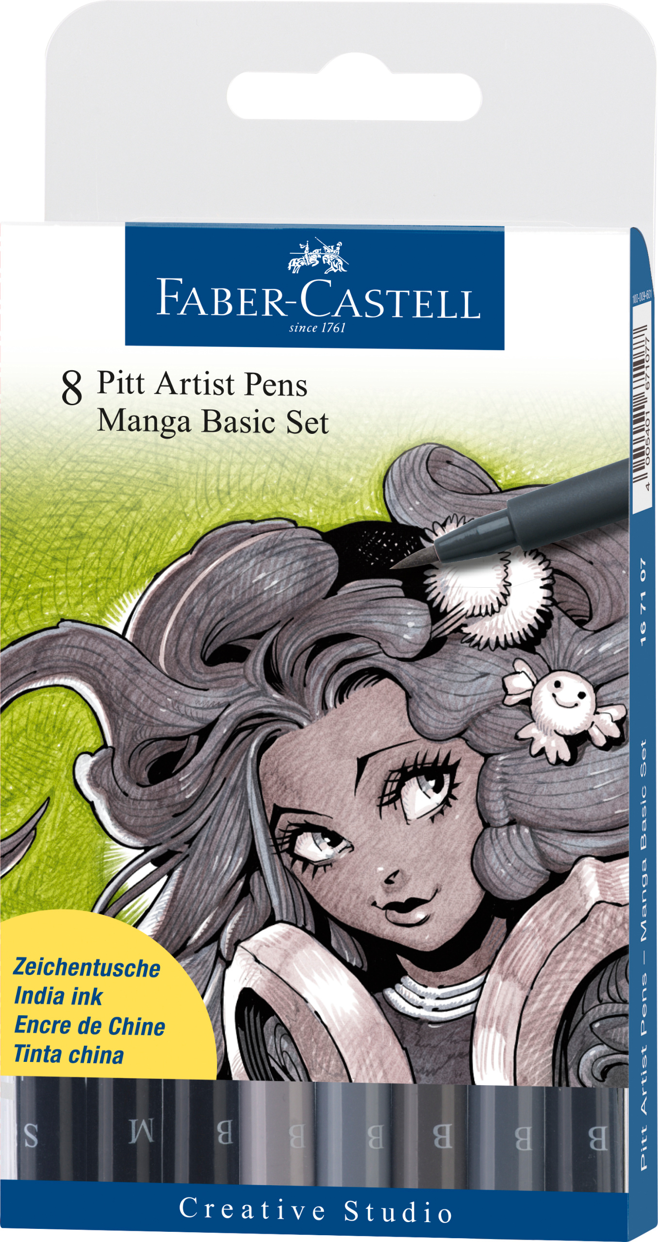 FABER-CASTELL Pitt Artist Pen Manga Basic 167107 gris 8 pcs.