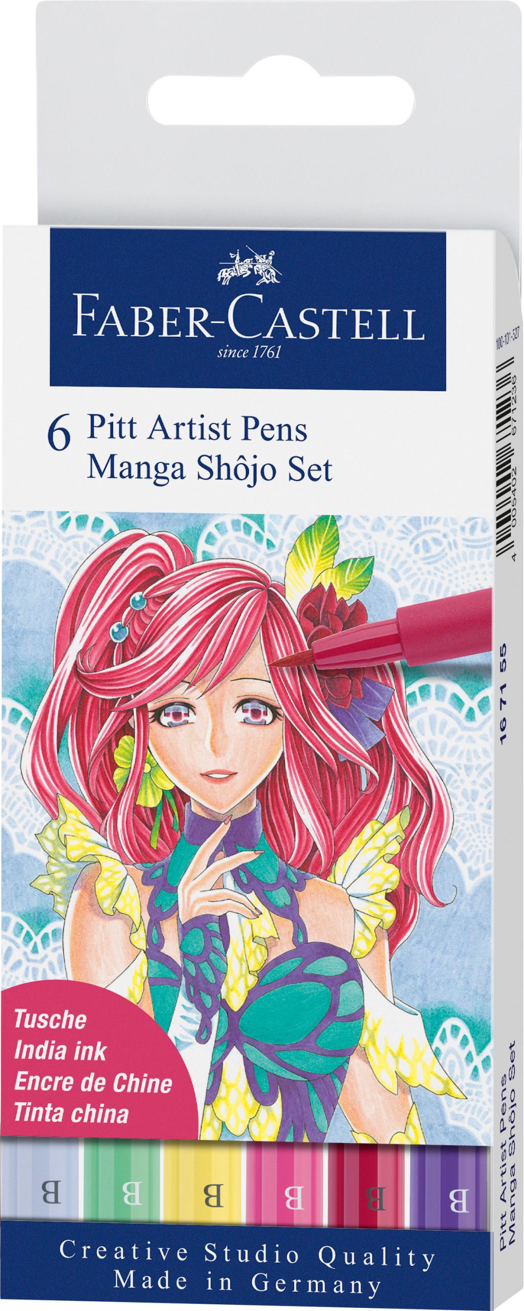FABER-CASTELL Pitt Artist Pen Manga Shôjo 167155 couleurs 6 pcs.