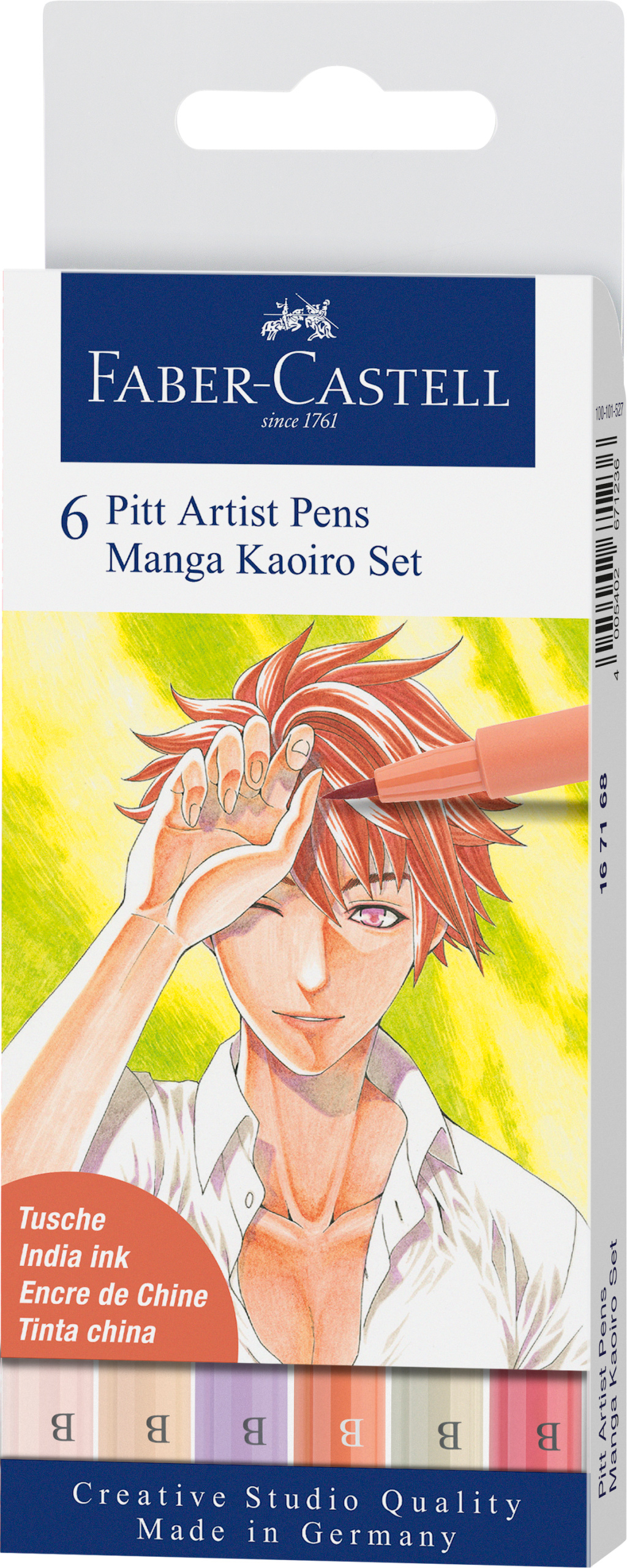 FABER-CASTELL Pitt Artist Pen Manga Kaoiro 167168 couleurs 6 pcs.