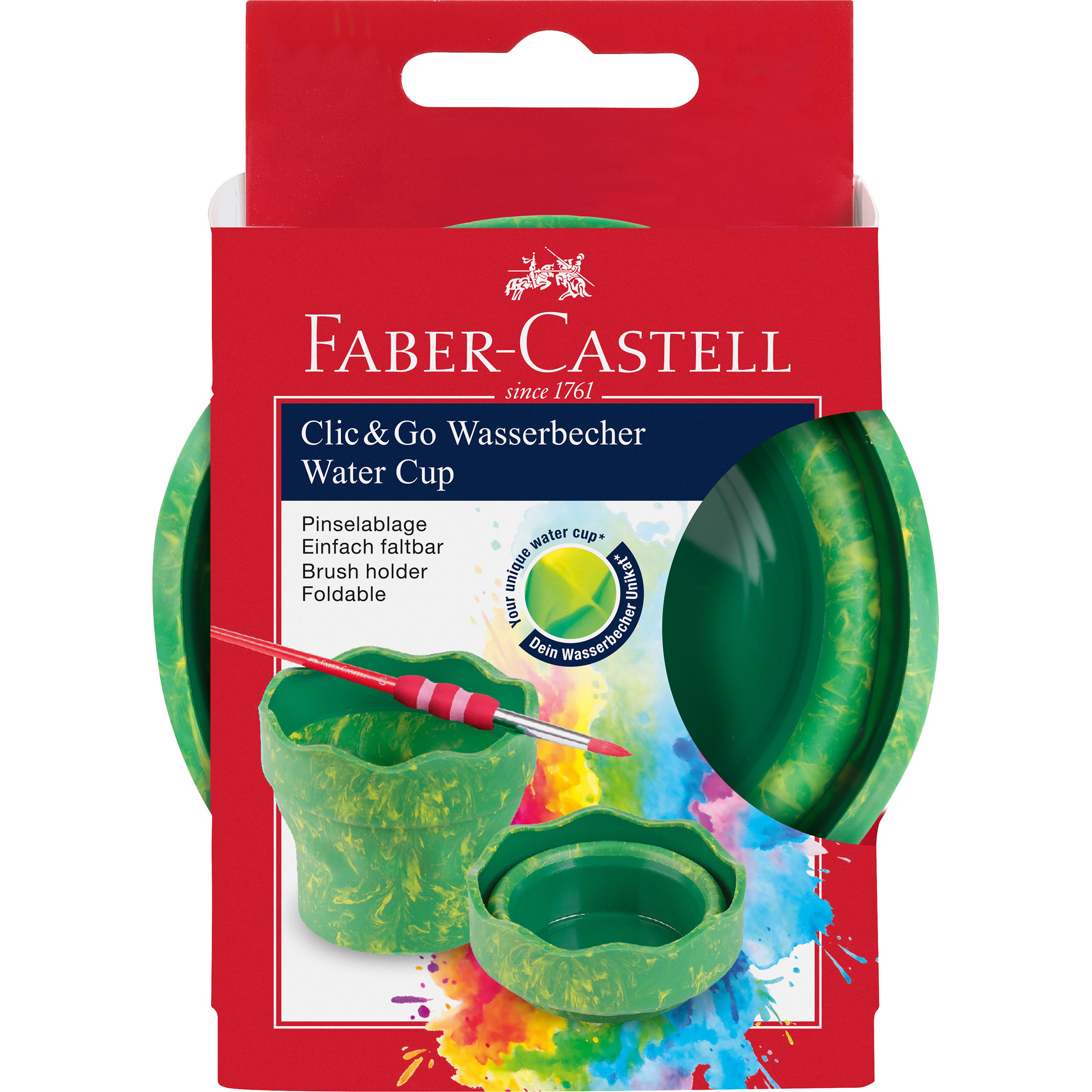 photo FABER-CASTELL Godet d'eau Clic&Go 181528 vert, pour pinceau